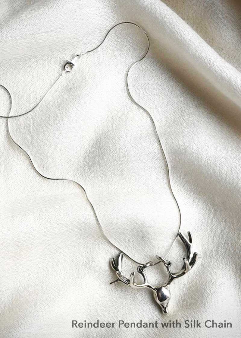 deer antler pendant, Christmas necklace, women's hunting gift