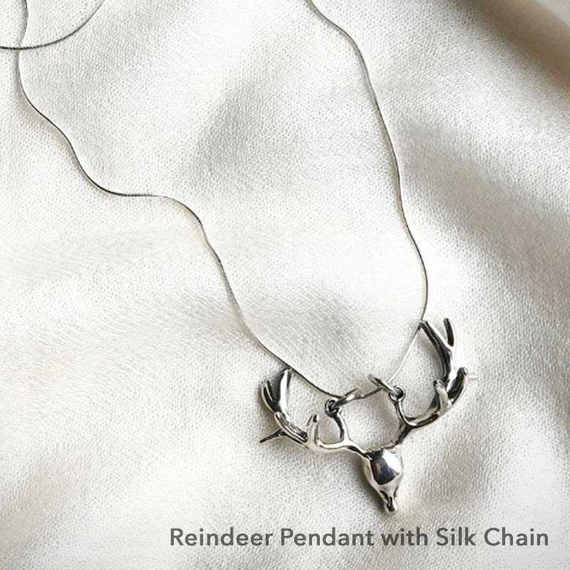 deer antler pendant, Christmas necklace, women's hunting gift