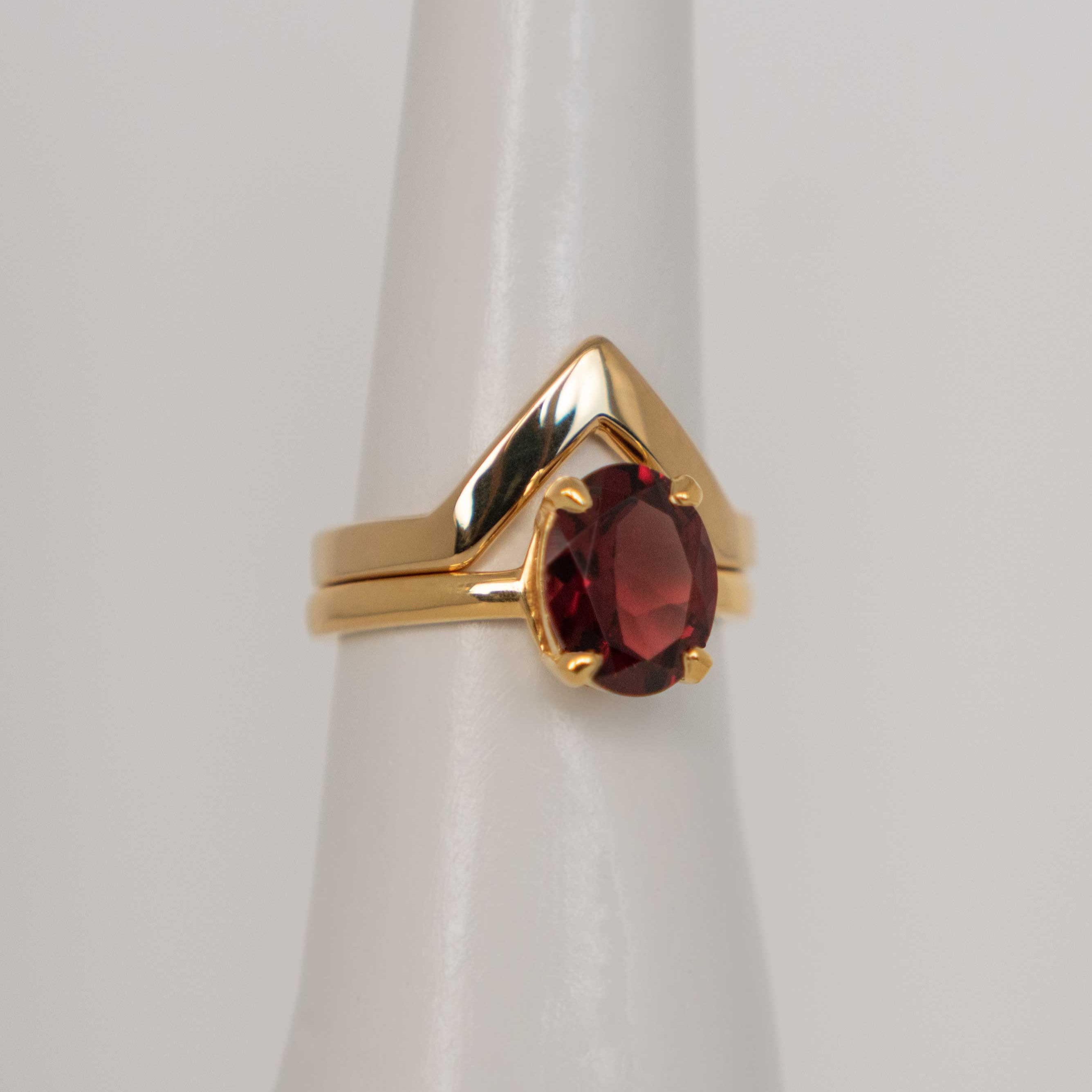 Peak Stacking Ring Gold Vermeil, Chevron Ring, Mountain Ring, wedding band