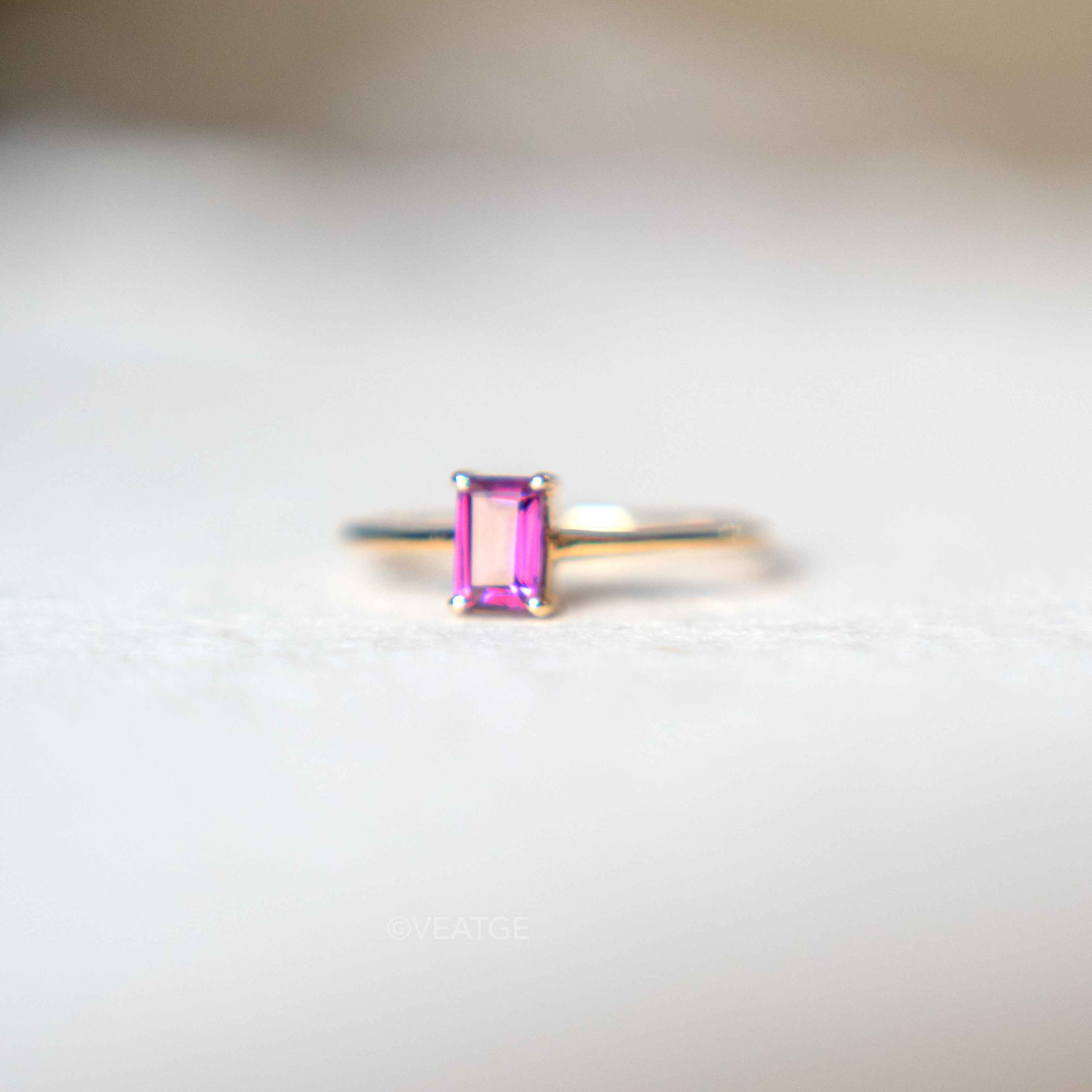 Rhodolite Garnet January Birthstone Gold Ring Delicate Minimal Genuine Gemstone Gifts for Women