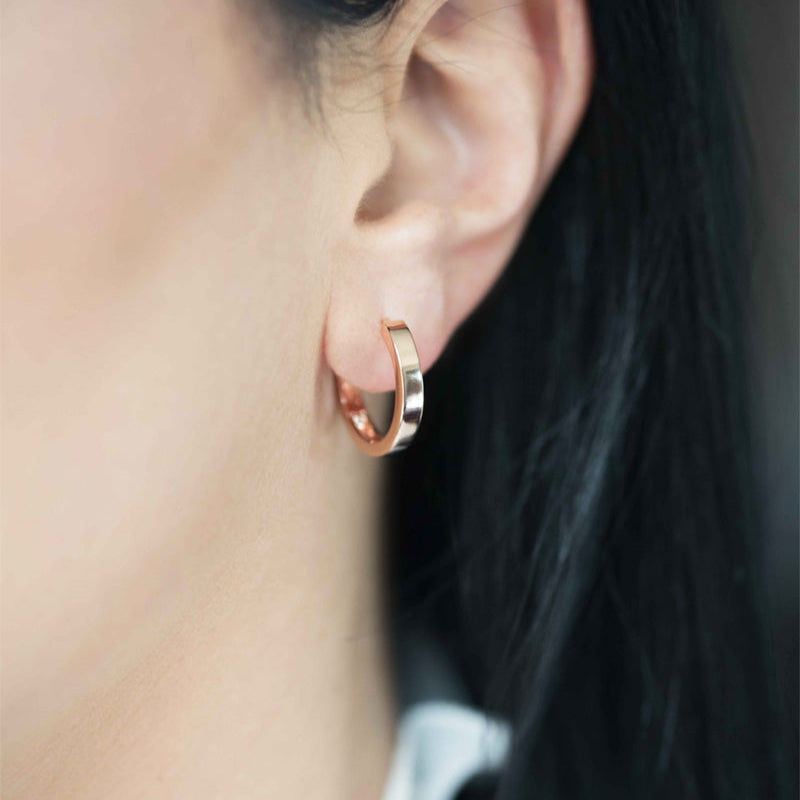rose gold hoops for women modern medium classic earrings