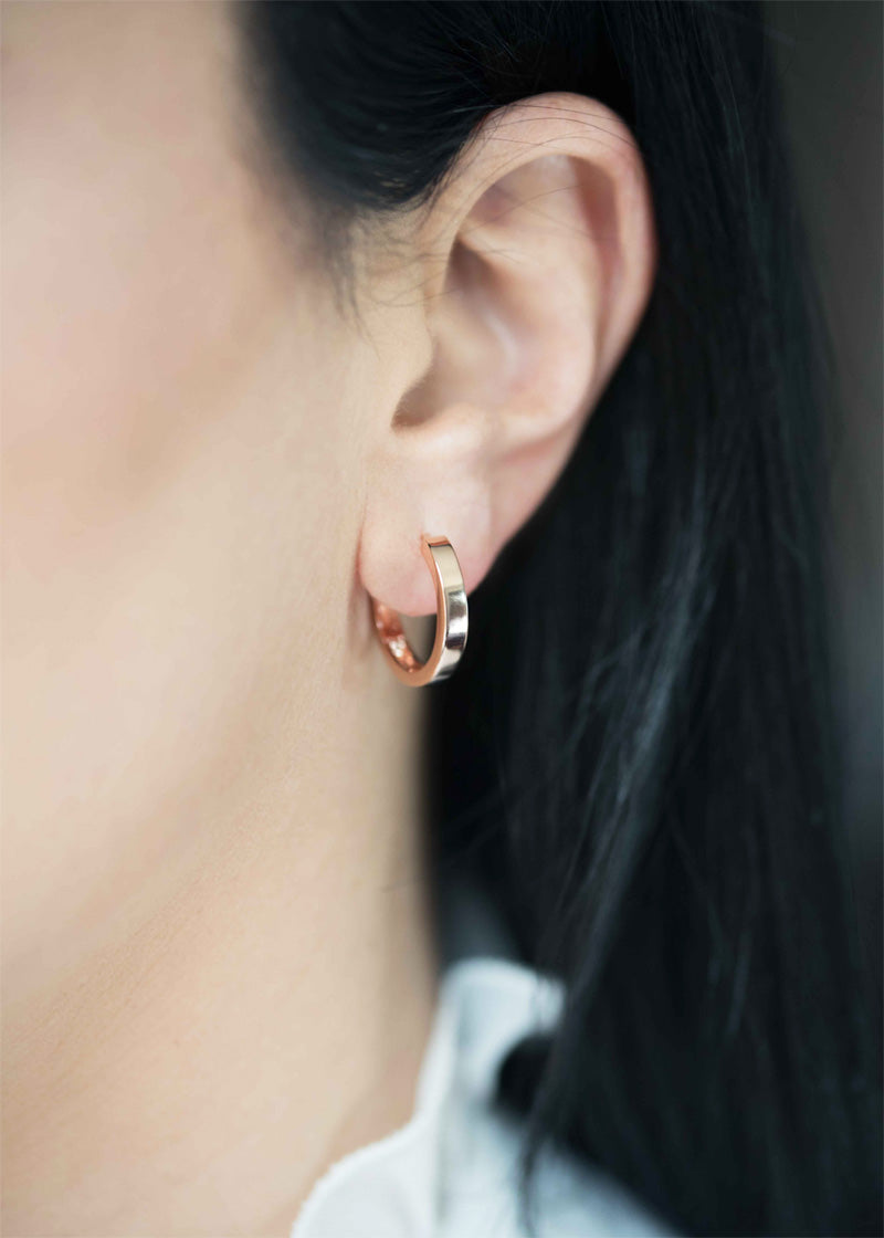 rose gold hoops for women modern medium classic earrings