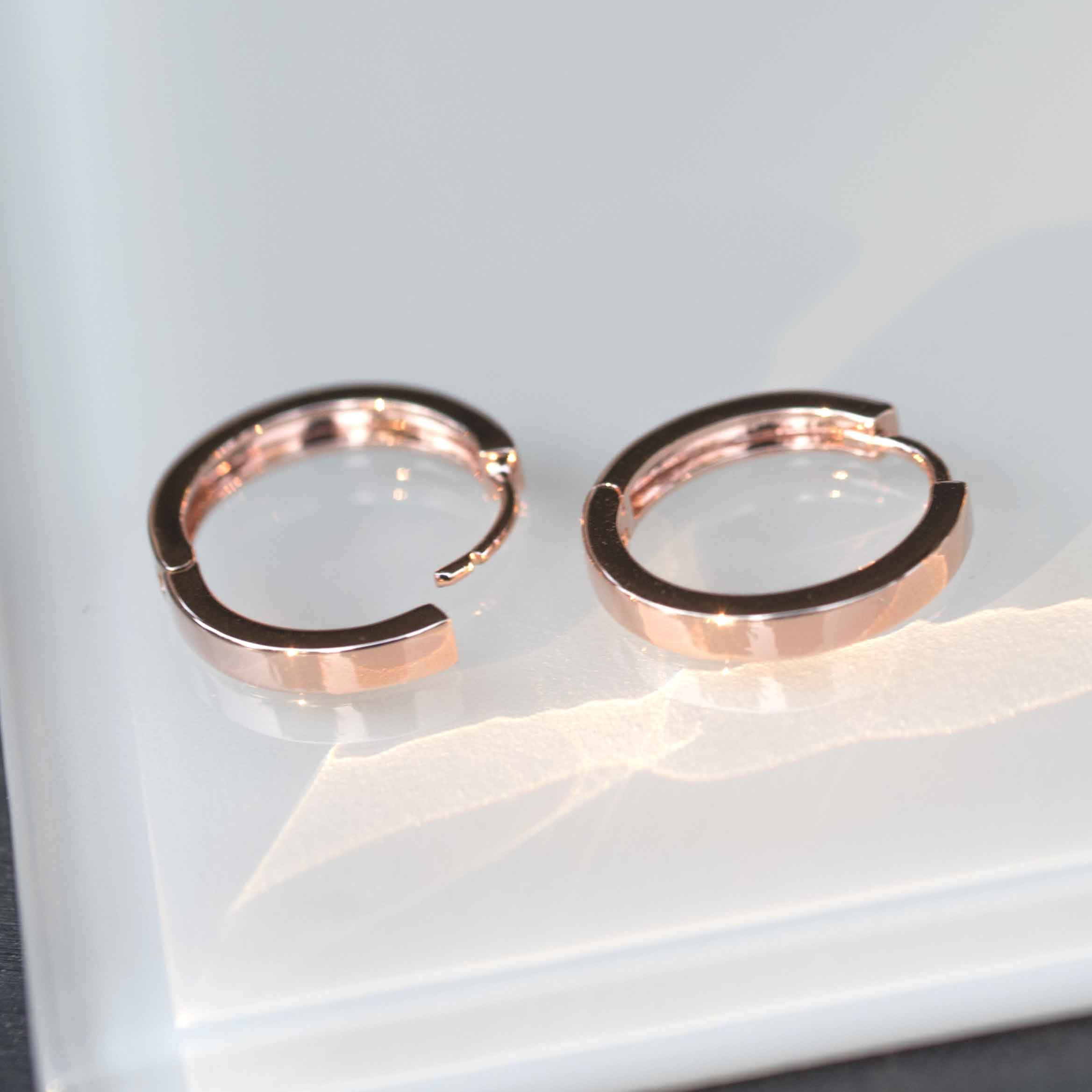 Rose Gold Hoops, Modern Hoops, Edgy Hoops, Large Hoops