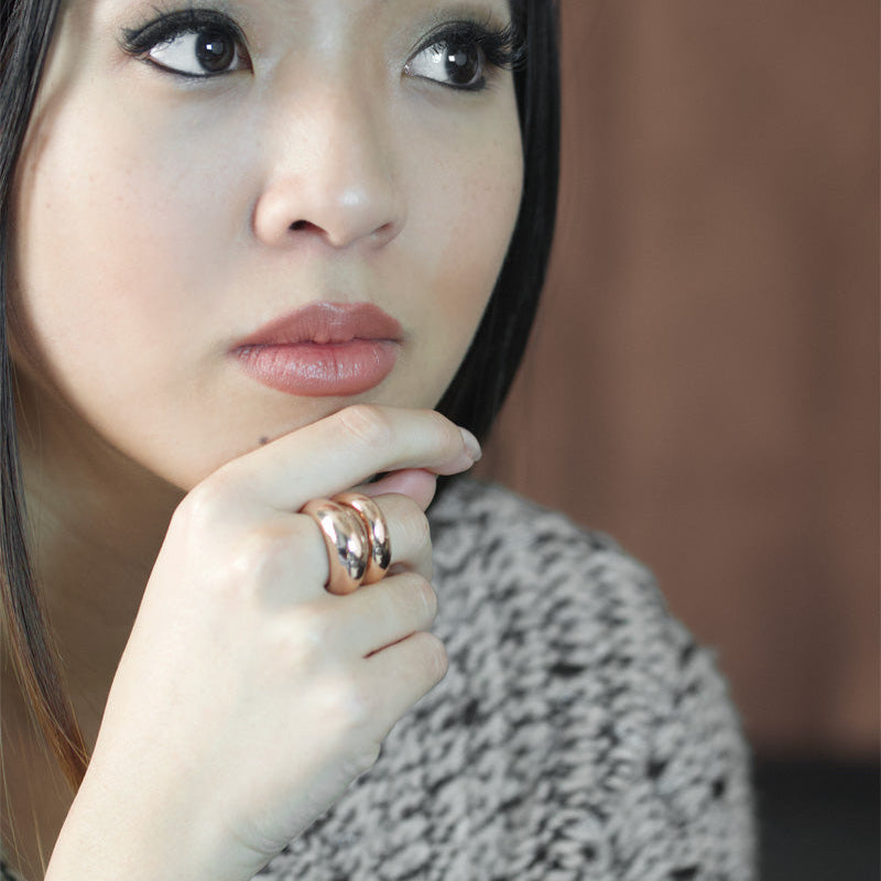 Dome Ring in Rose Gold, Rose Gold Statement Ring, Dome Ring