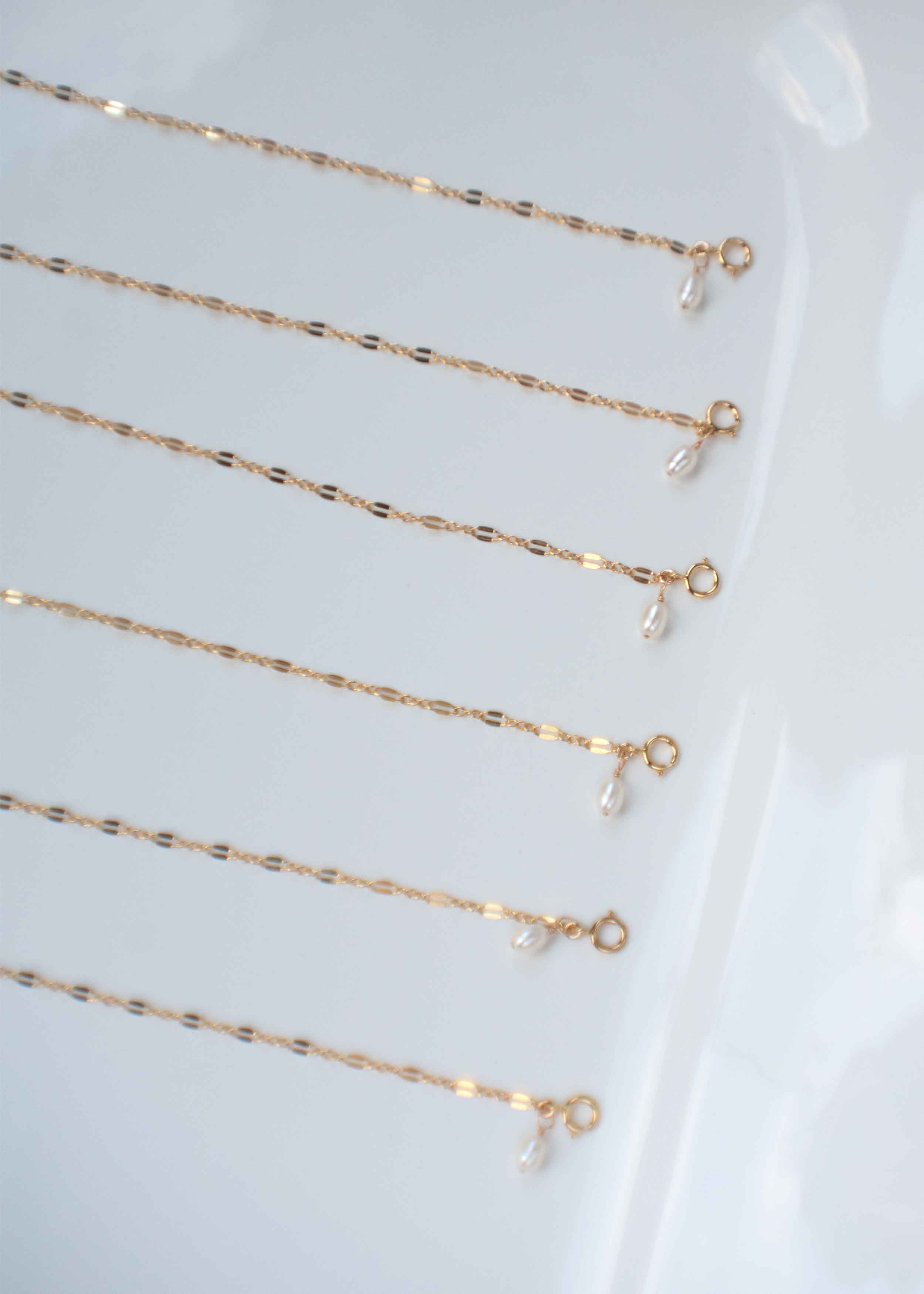 Sequin Pearl Chain Bracelets