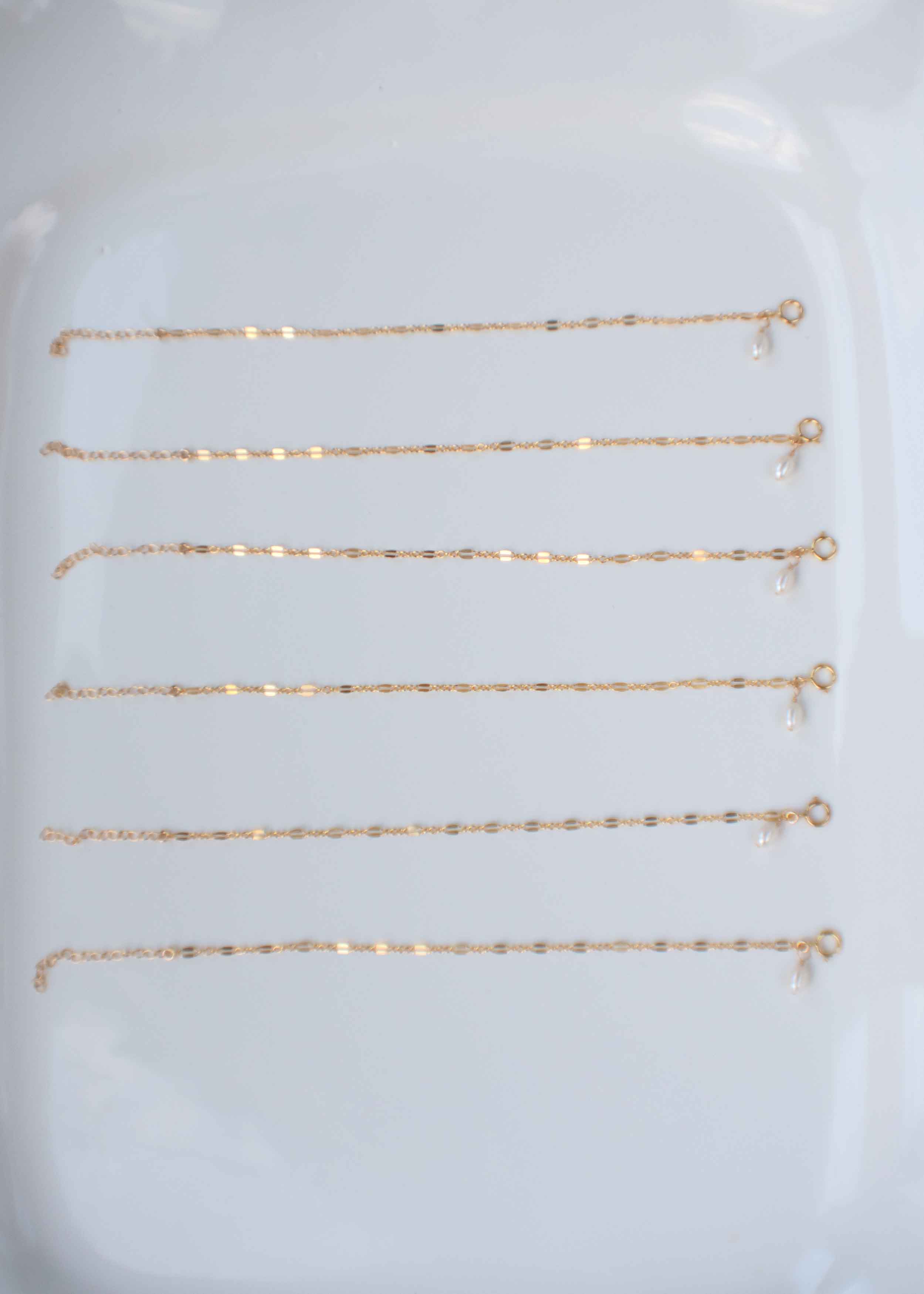 sequin rose gold chain bracelet delicate