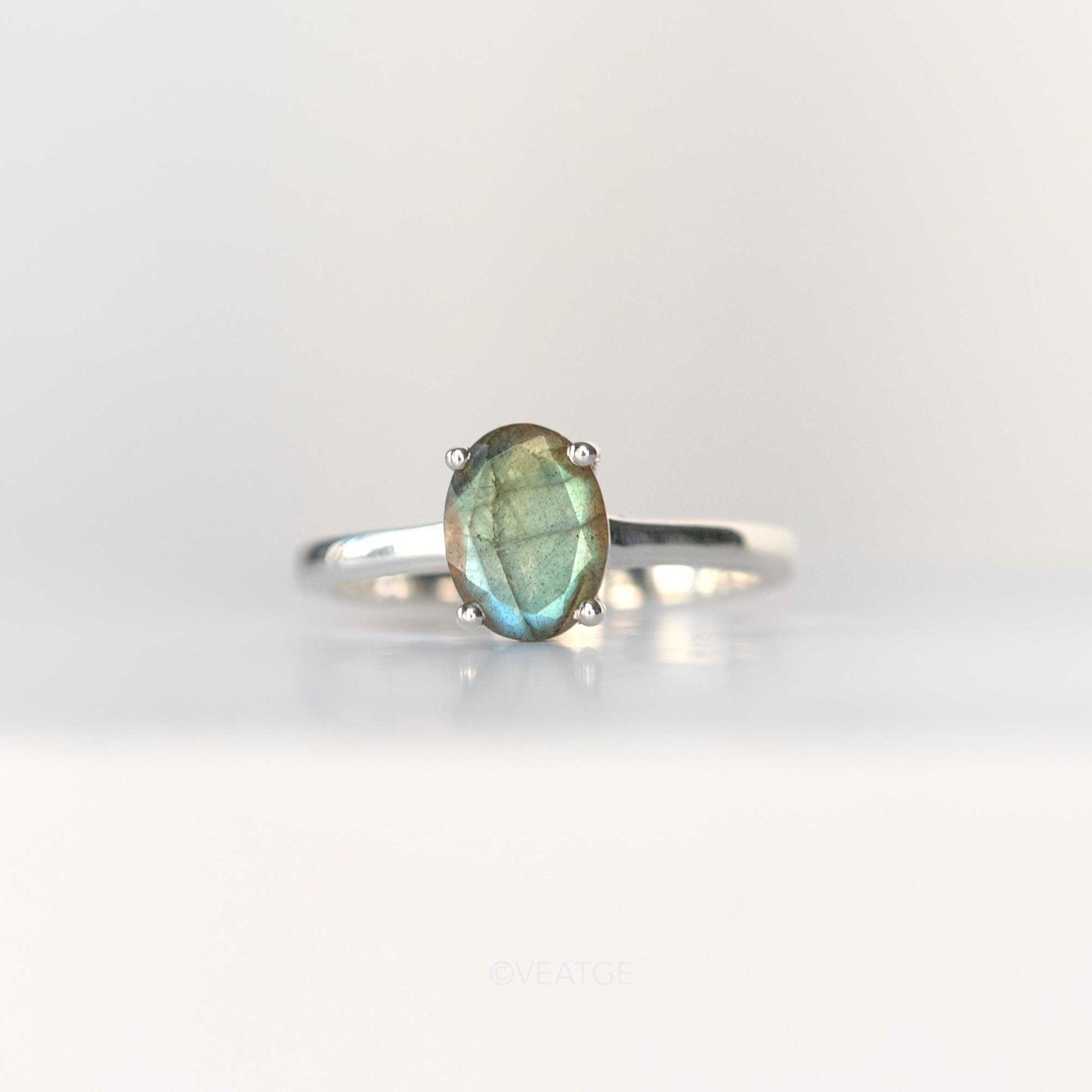 Labradorite Natural Genuine Gemstone Ring Sterling Silver
