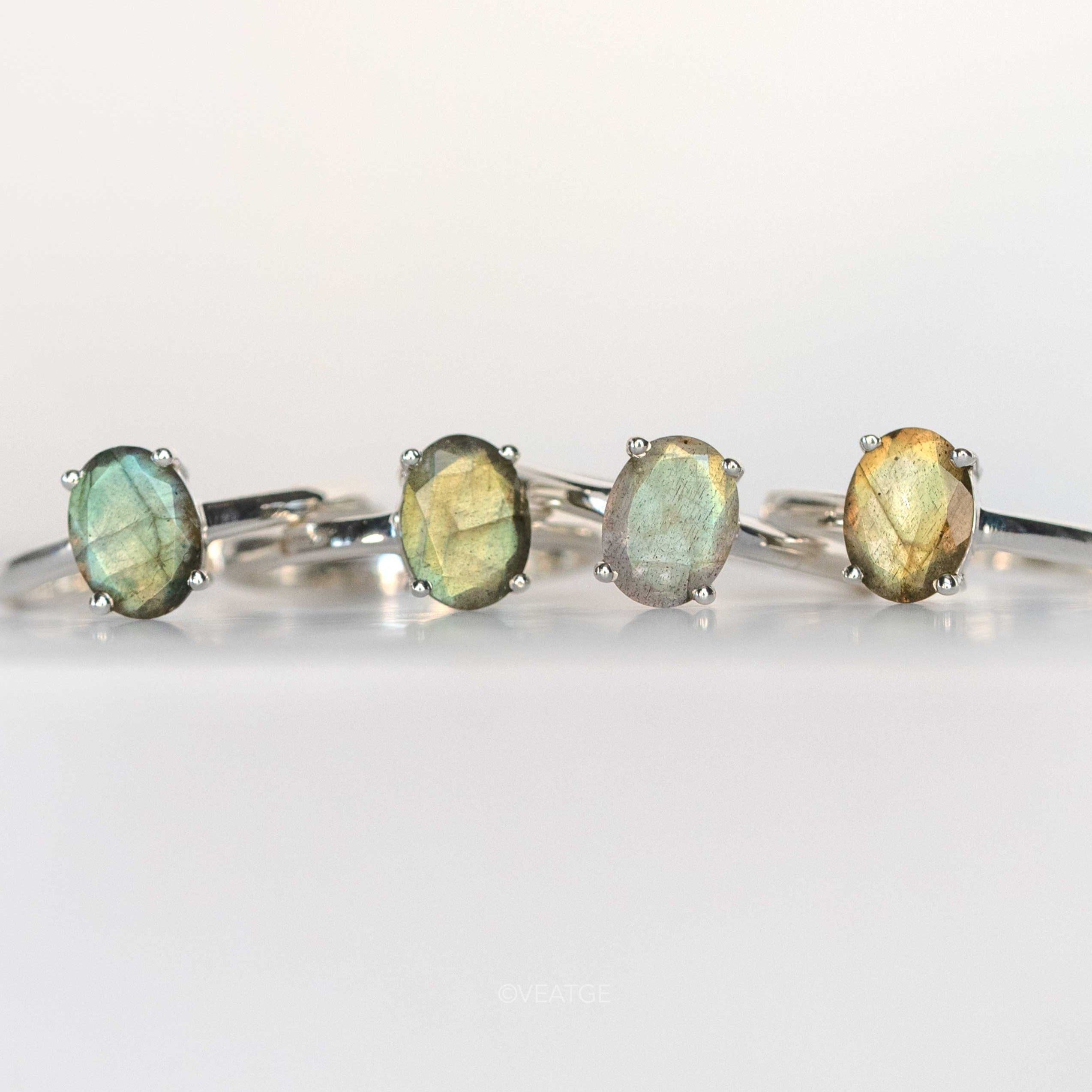 Labradorite Natural Genuine Gemstone Ring Gold Vermeil Gifts for women girls