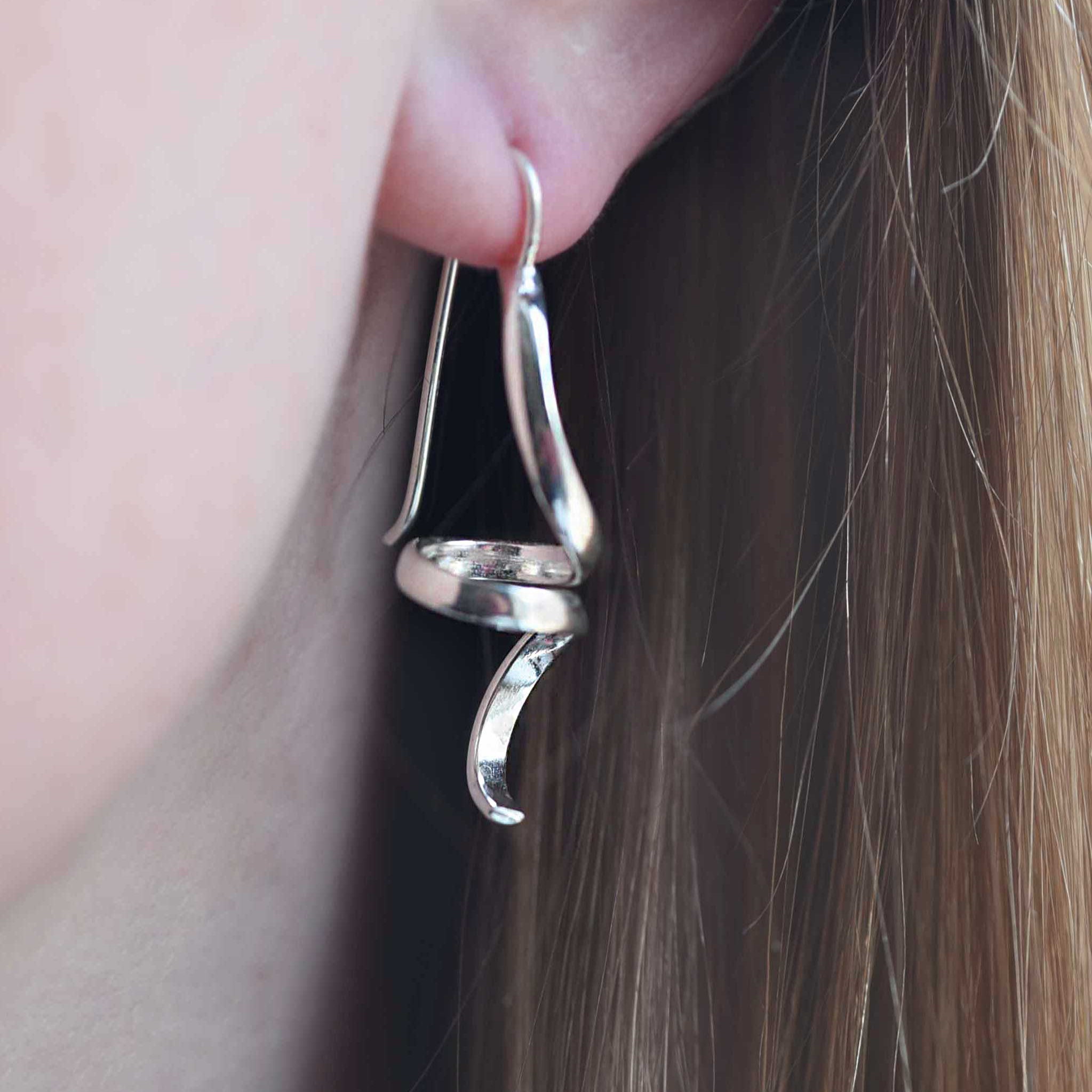 small abstract earrings - sterling silver