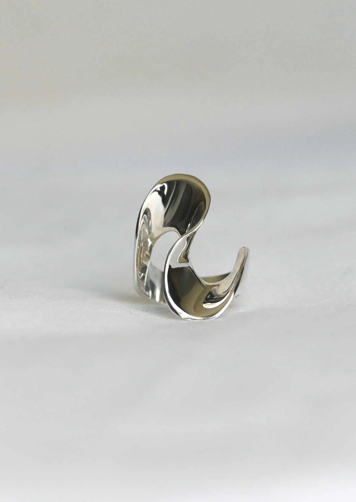 sterling silver statement curve ring