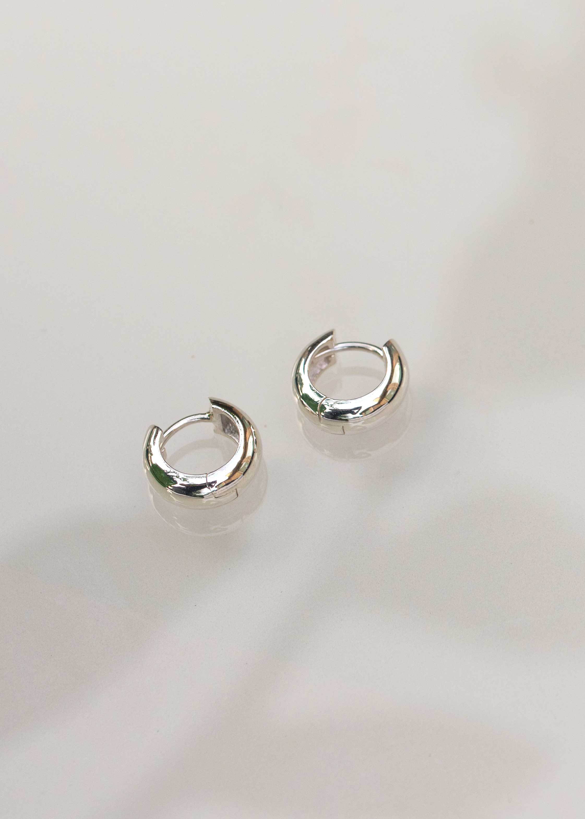 sterling silver huggie hoop earrings chunky