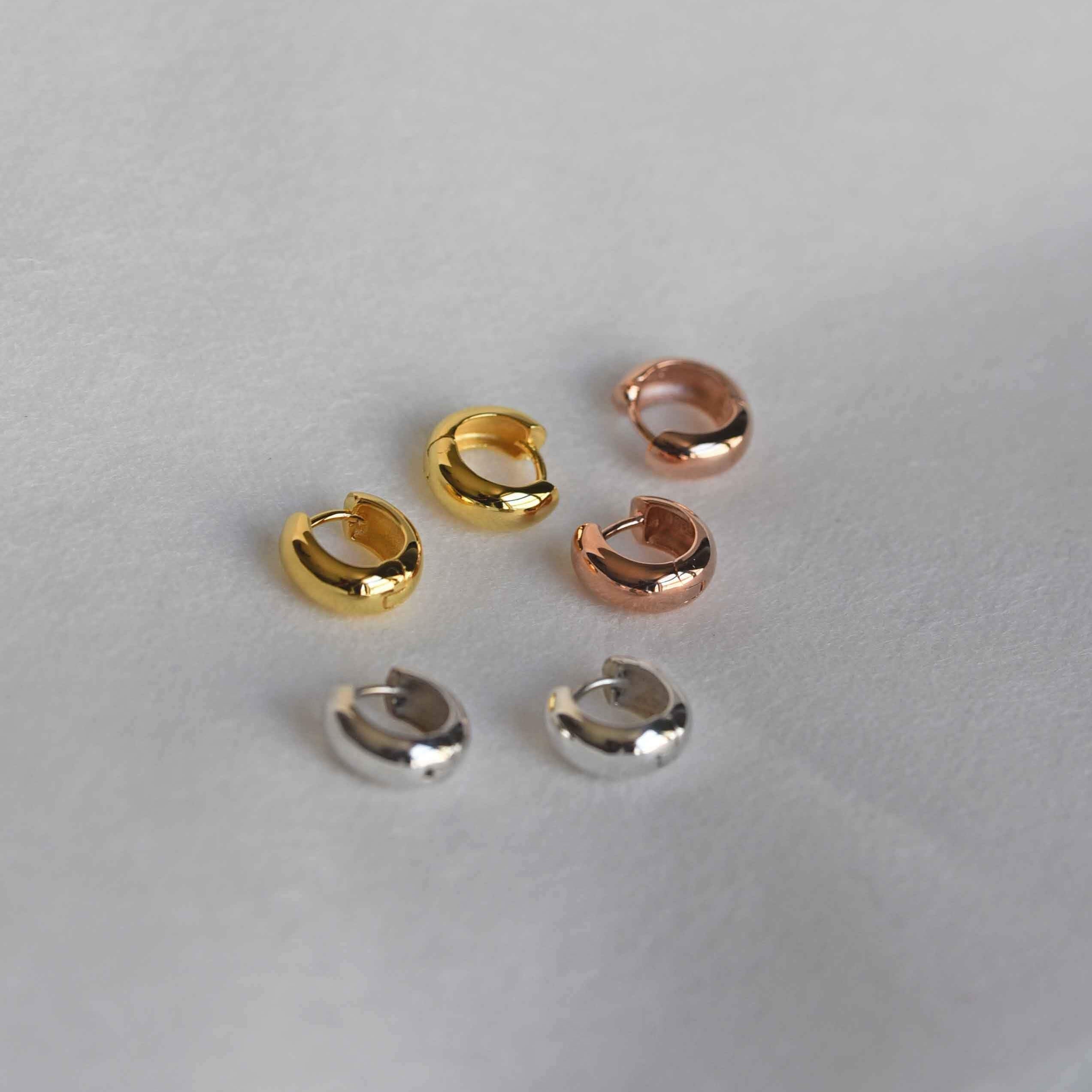 Dome Hoops, gold hoop earrings, 18k gold hoops, small hoop earrings, chunky hoops