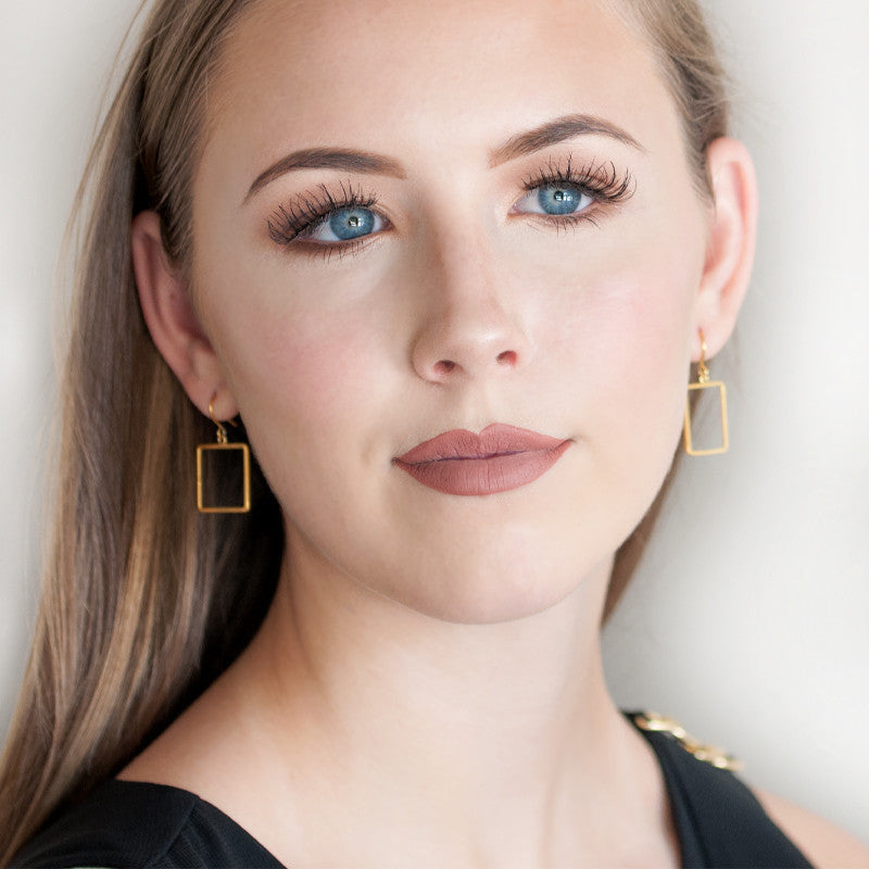 Square Hoops - Earrings - Gold hypoallergenic gifts for women