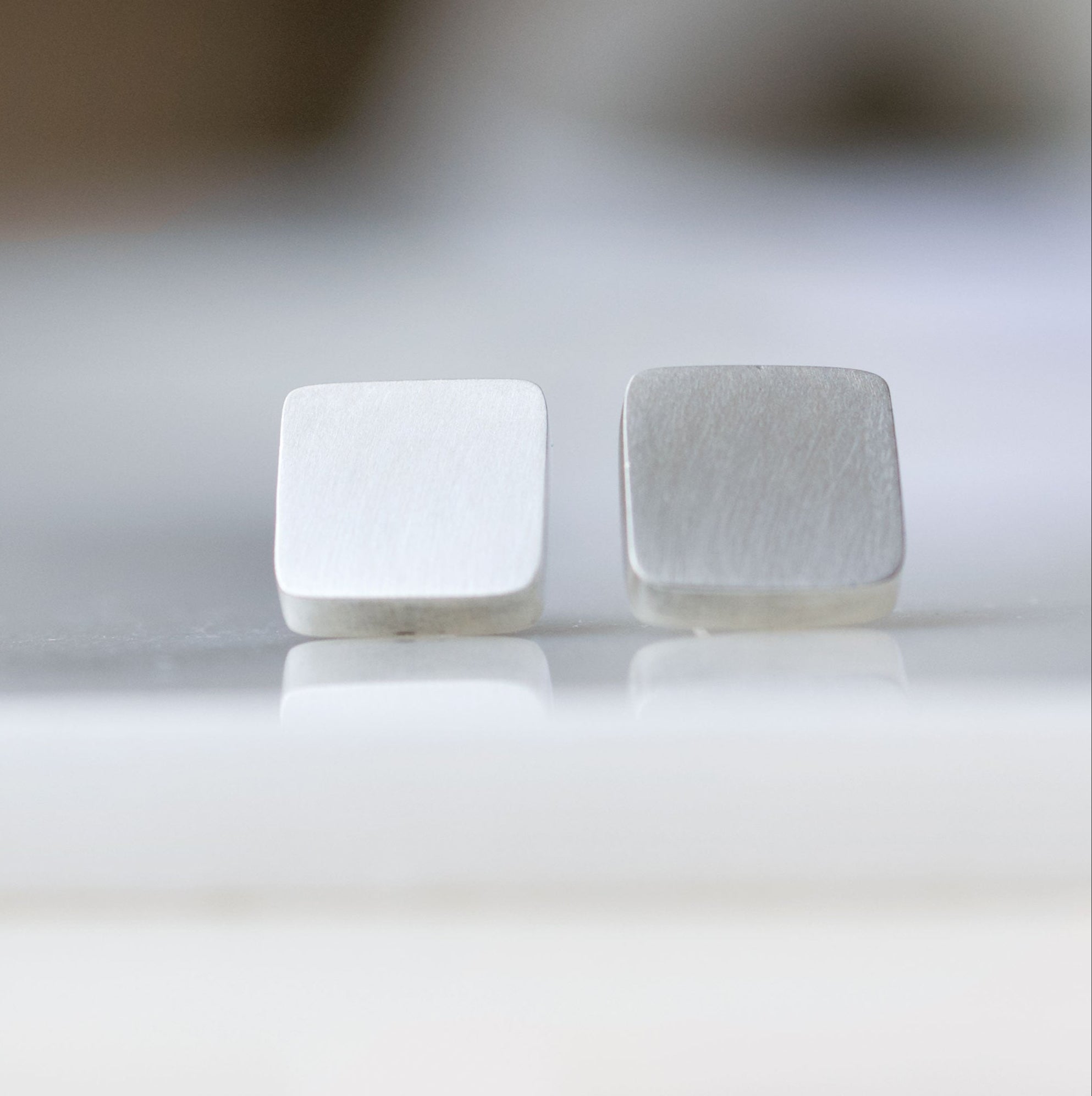 square studs, geometric stud earrings