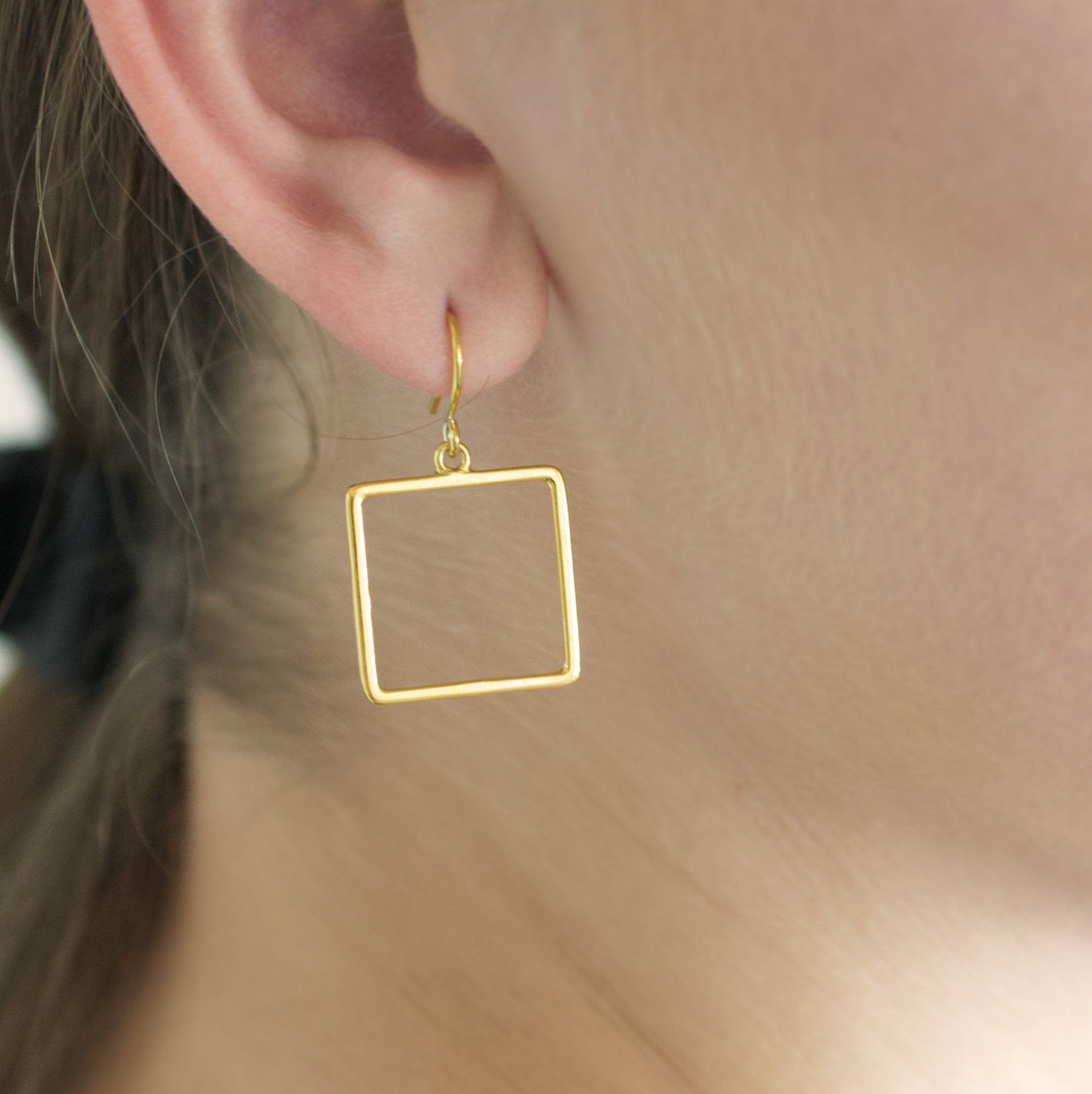 square hoops - gold vermeil
