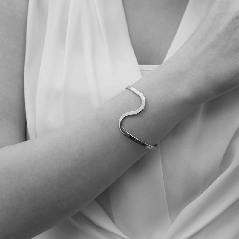 Unique statement silver cuff