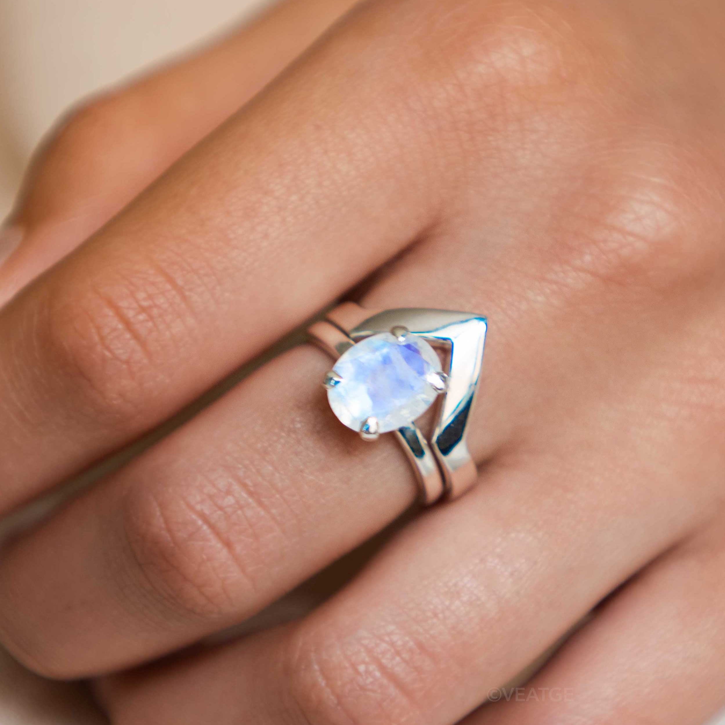 Peak Stacking Ring 925 Sterling Silver, Chevron Ring, Mountain Ring, wedding band