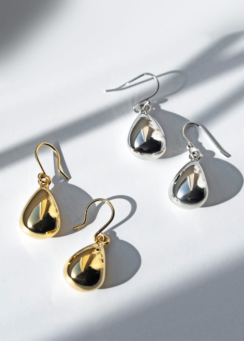 Teardrop Earrings Dangle Drop Earrings Sterling Silver 18k Gold Plated