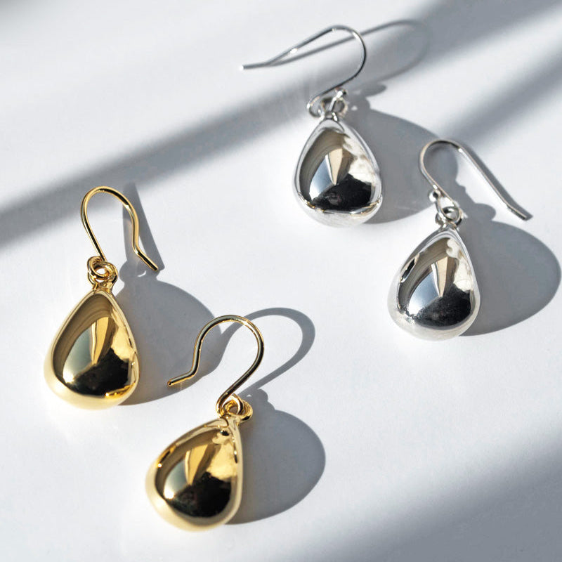 Teardrop Earrings Dangle Drop Earrings Sterling Silver 18k Gold Plated