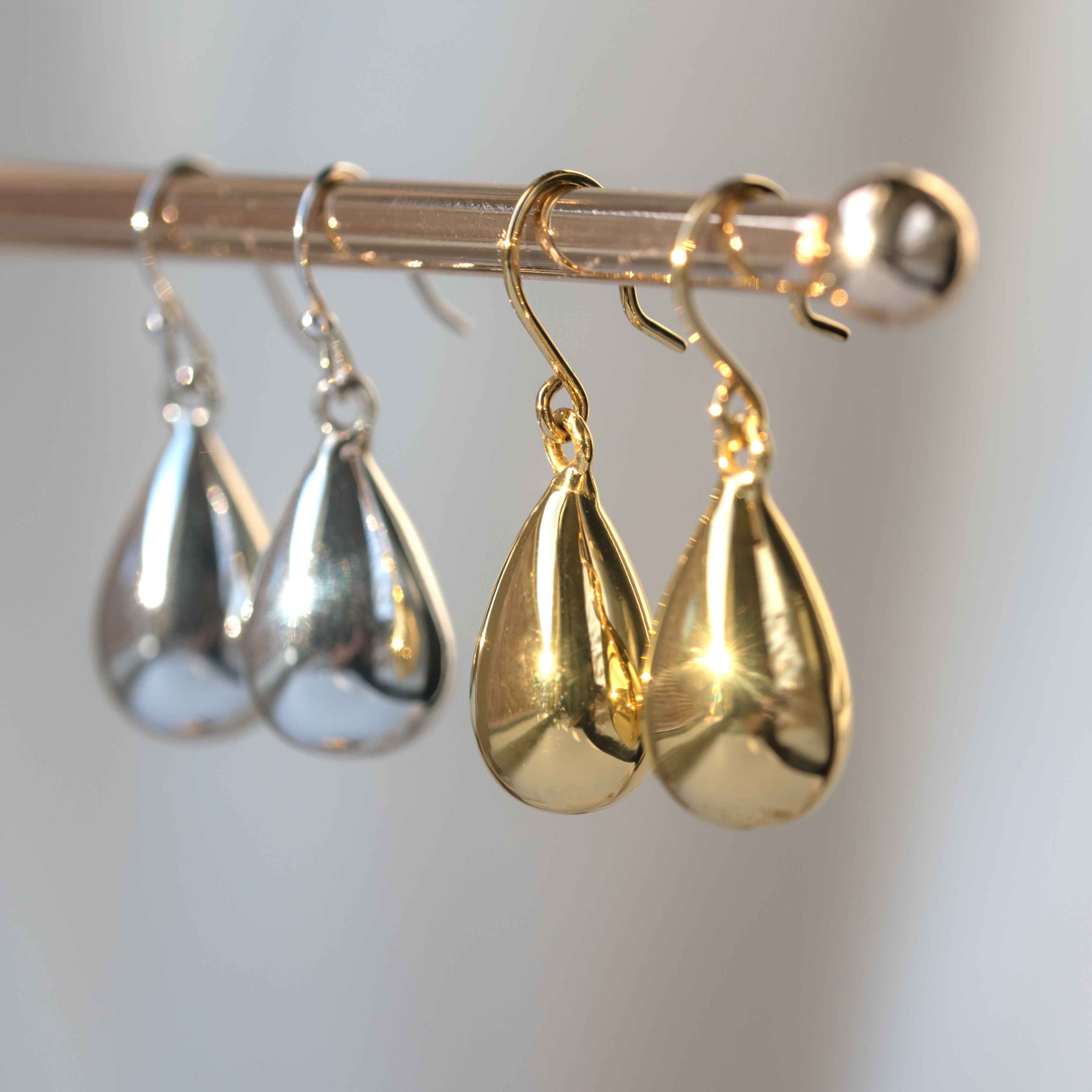 Teardrop Earrings Dangle Drop Earrings Sterling Silver 18k Gold Plated
