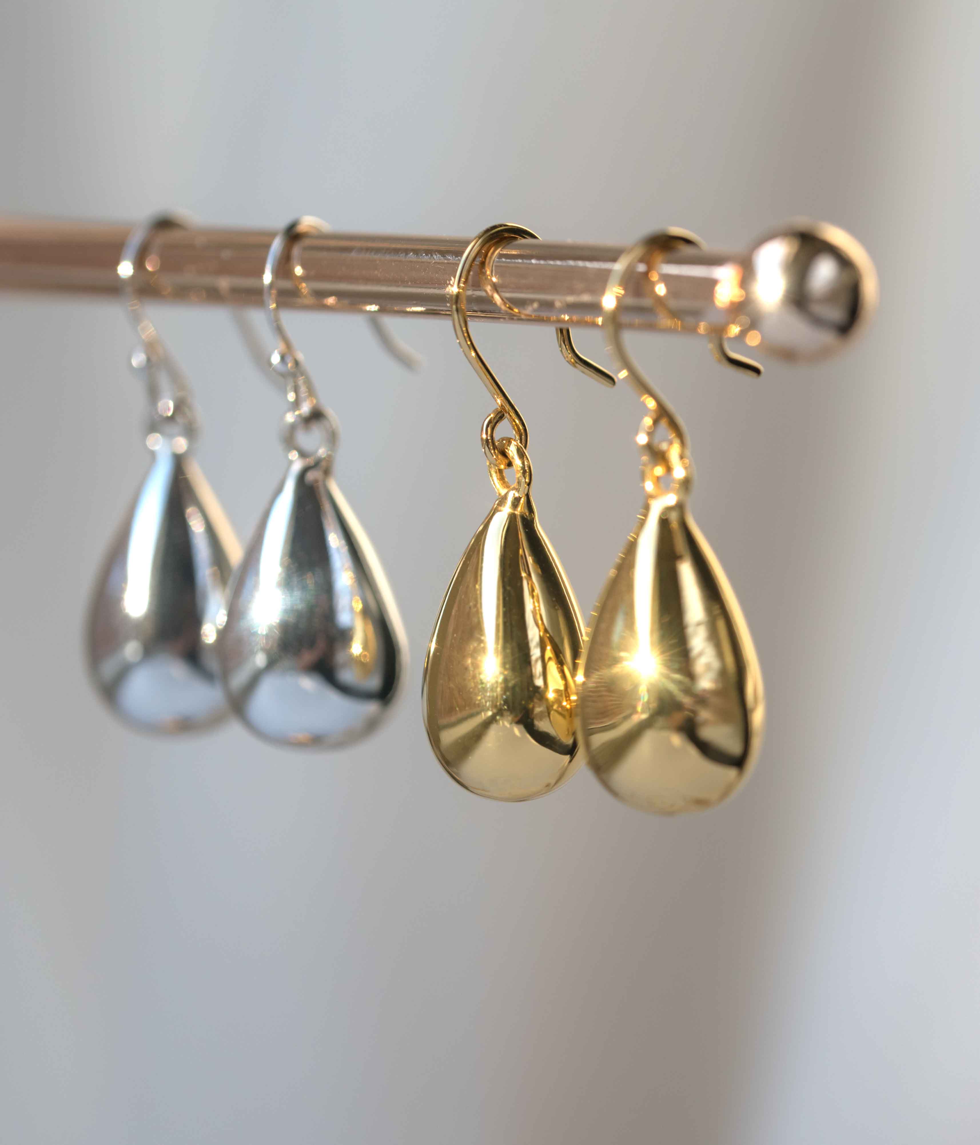 Teardrop Earrings Dangle Drop Earrings Sterling Silver 18k Gold Plated