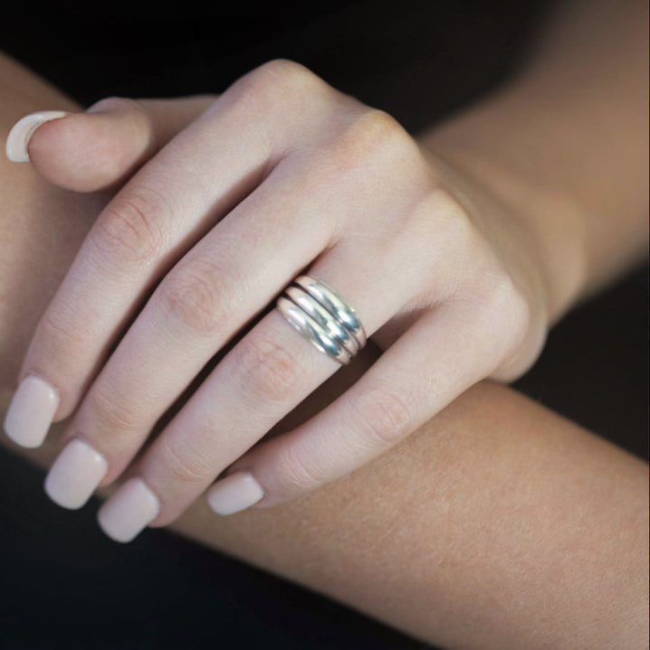 sleek dome ring in sterling silver