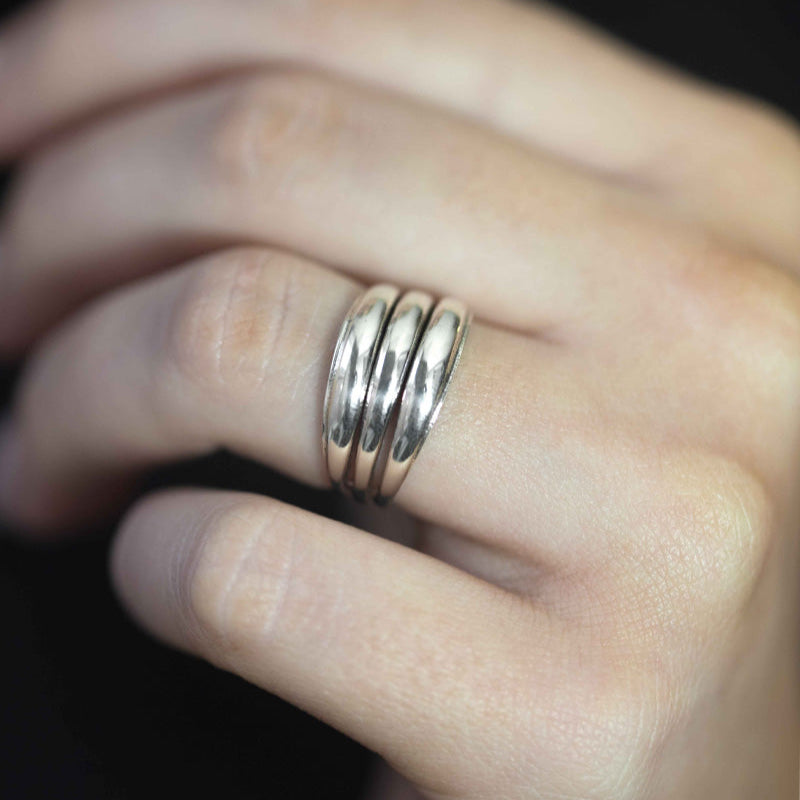 sleek dome ring in sterling silver
