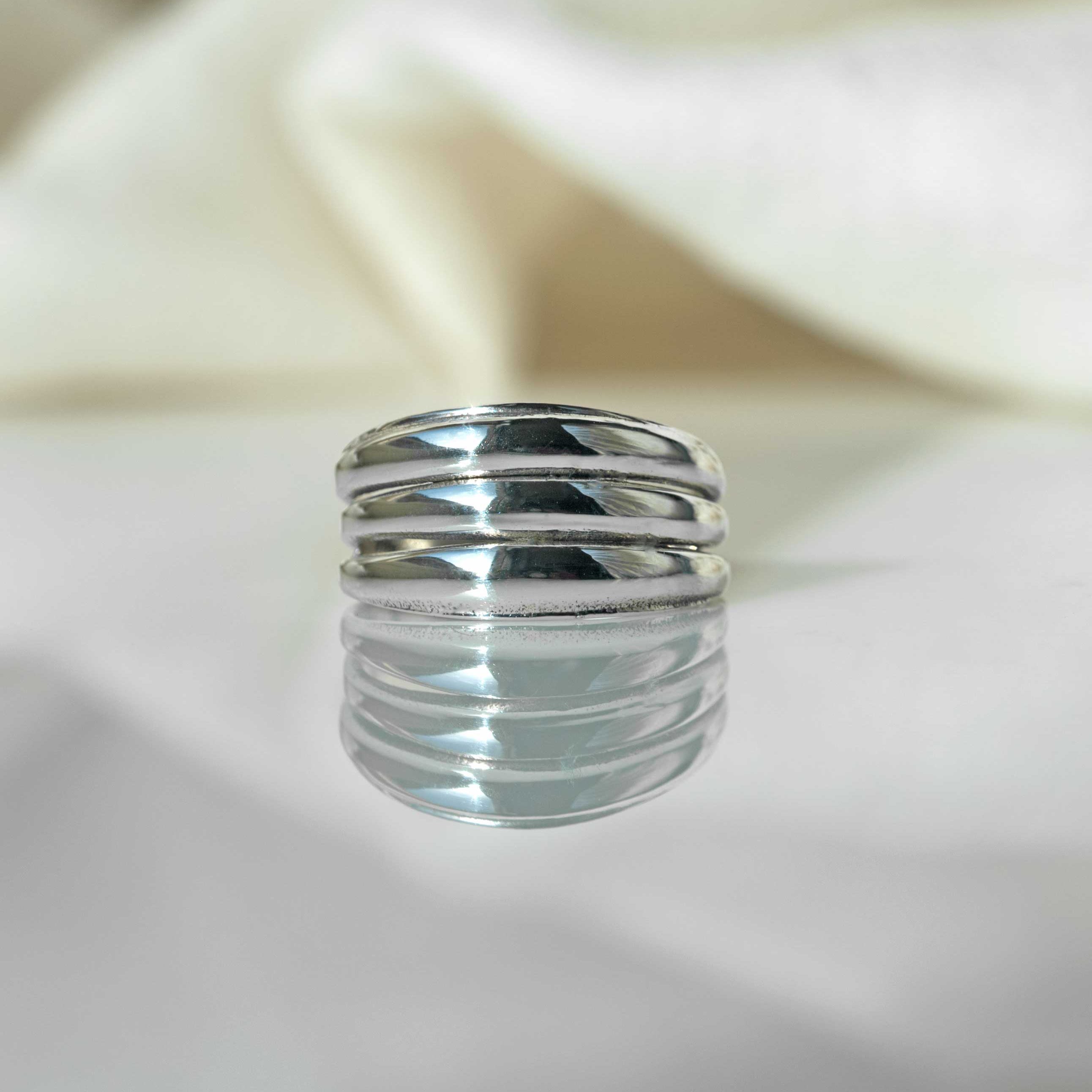 sleek dome ring in sterling silver