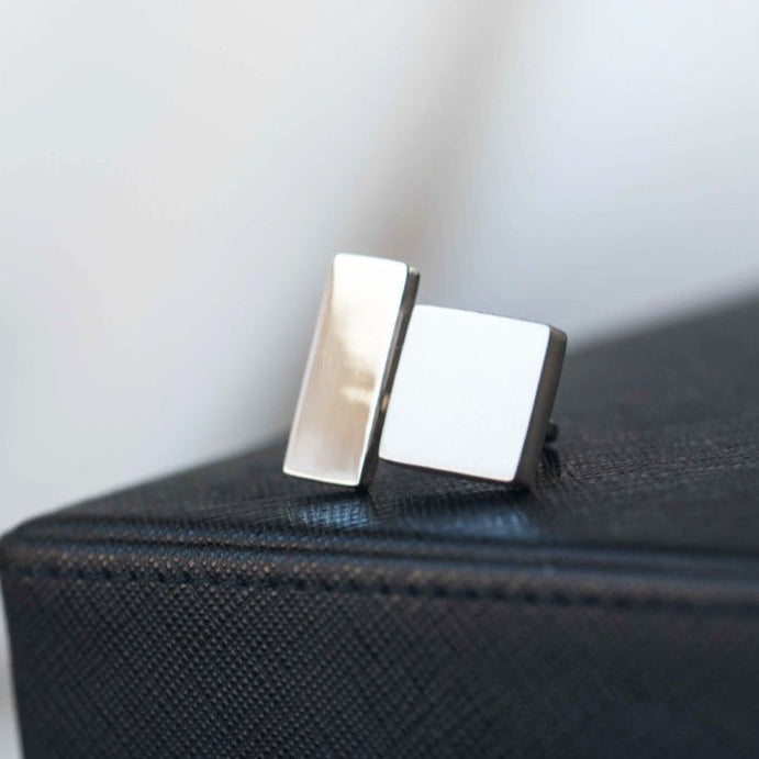 Geometric Sterling Silver Ring Large Size Adjustable Chunky Modern Unique Contemporary