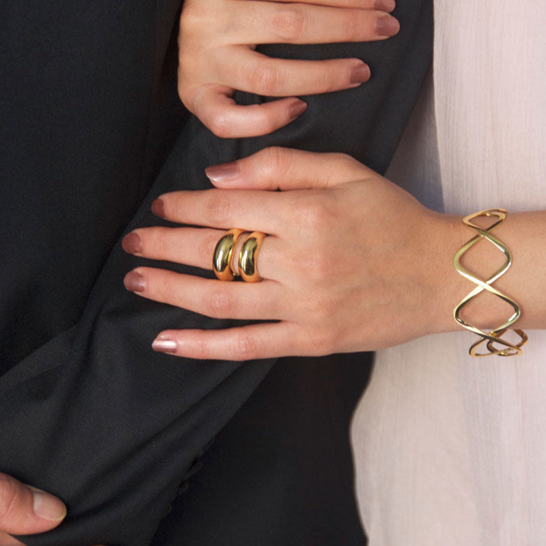 Two Dome Gold Ring