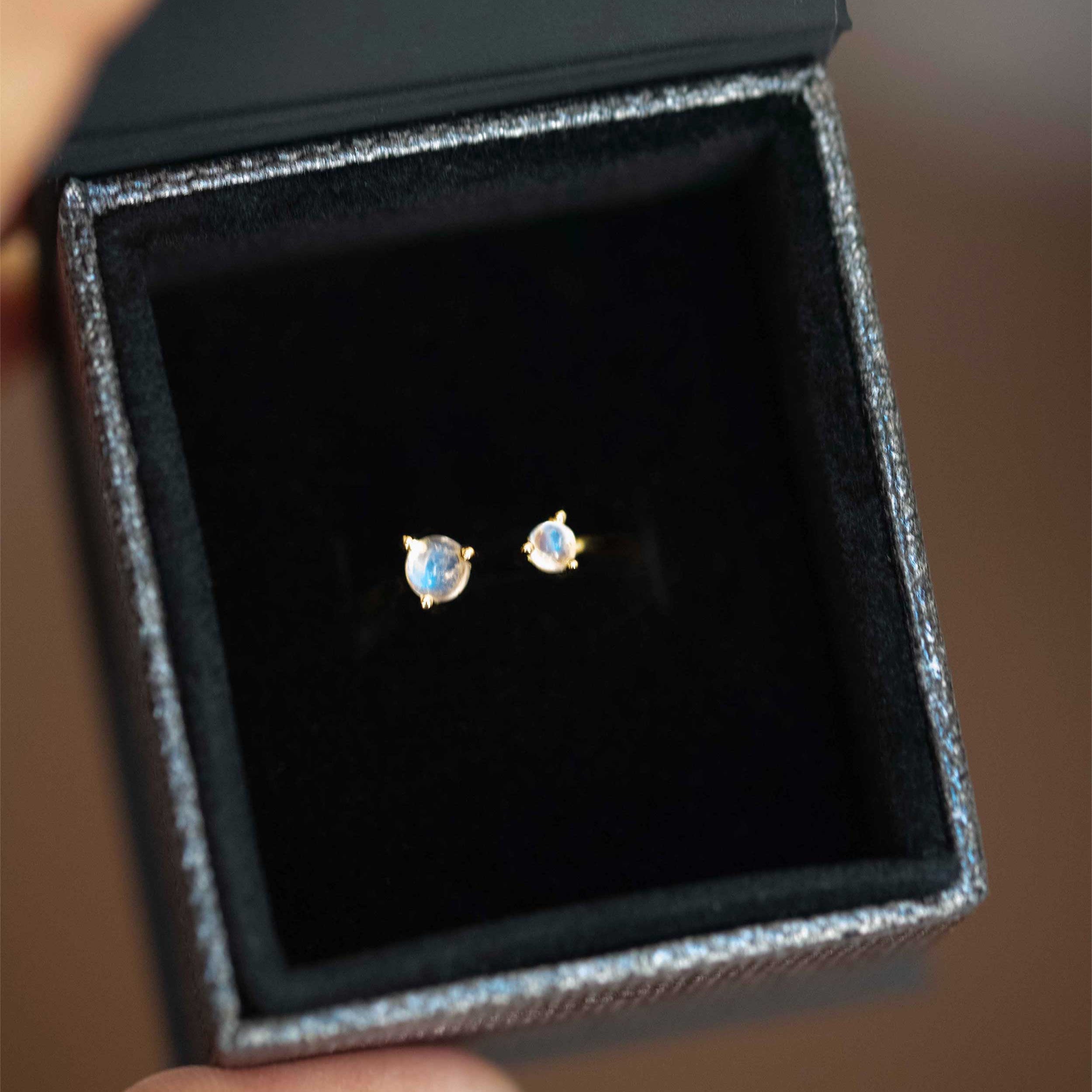 Moonstone Adjustable Ring Sterling Silver June Birthstone
