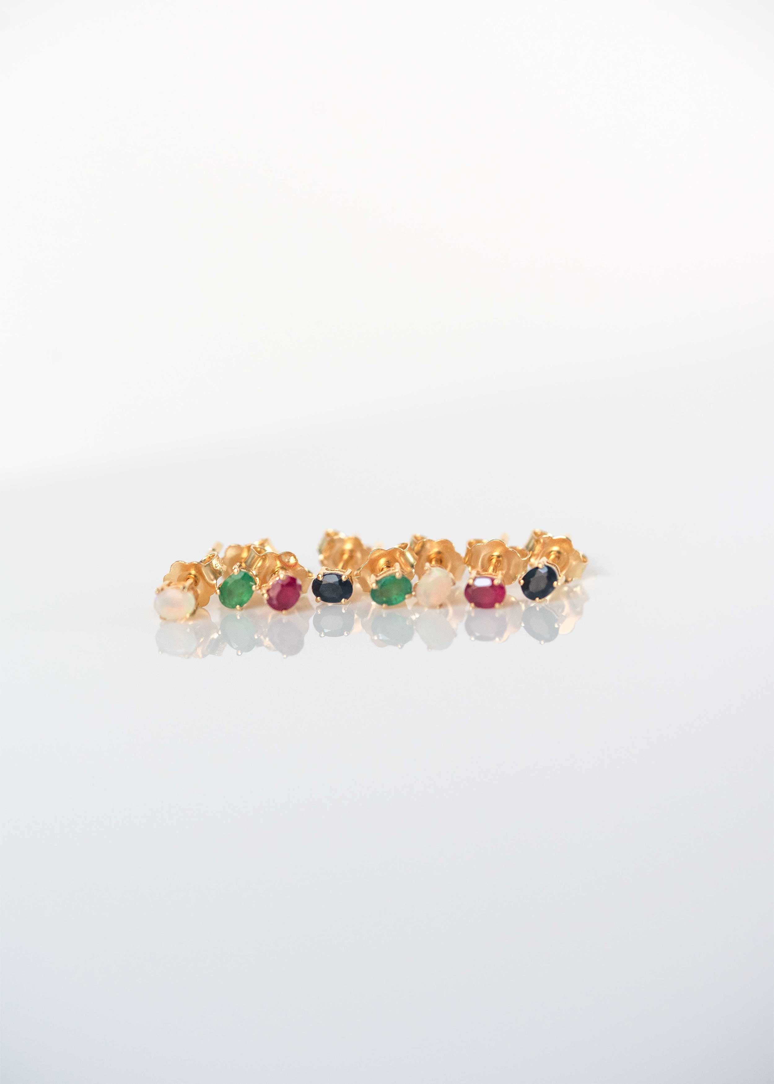 Gemstone earrings, cartilage dainty tiny studs for girls, best gift for teens girl ruby sapphire emerald