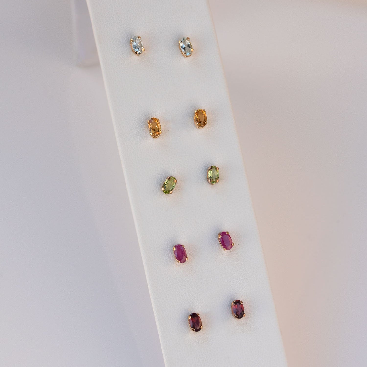 solid gold genuine gemstone stud earrings gifts for her