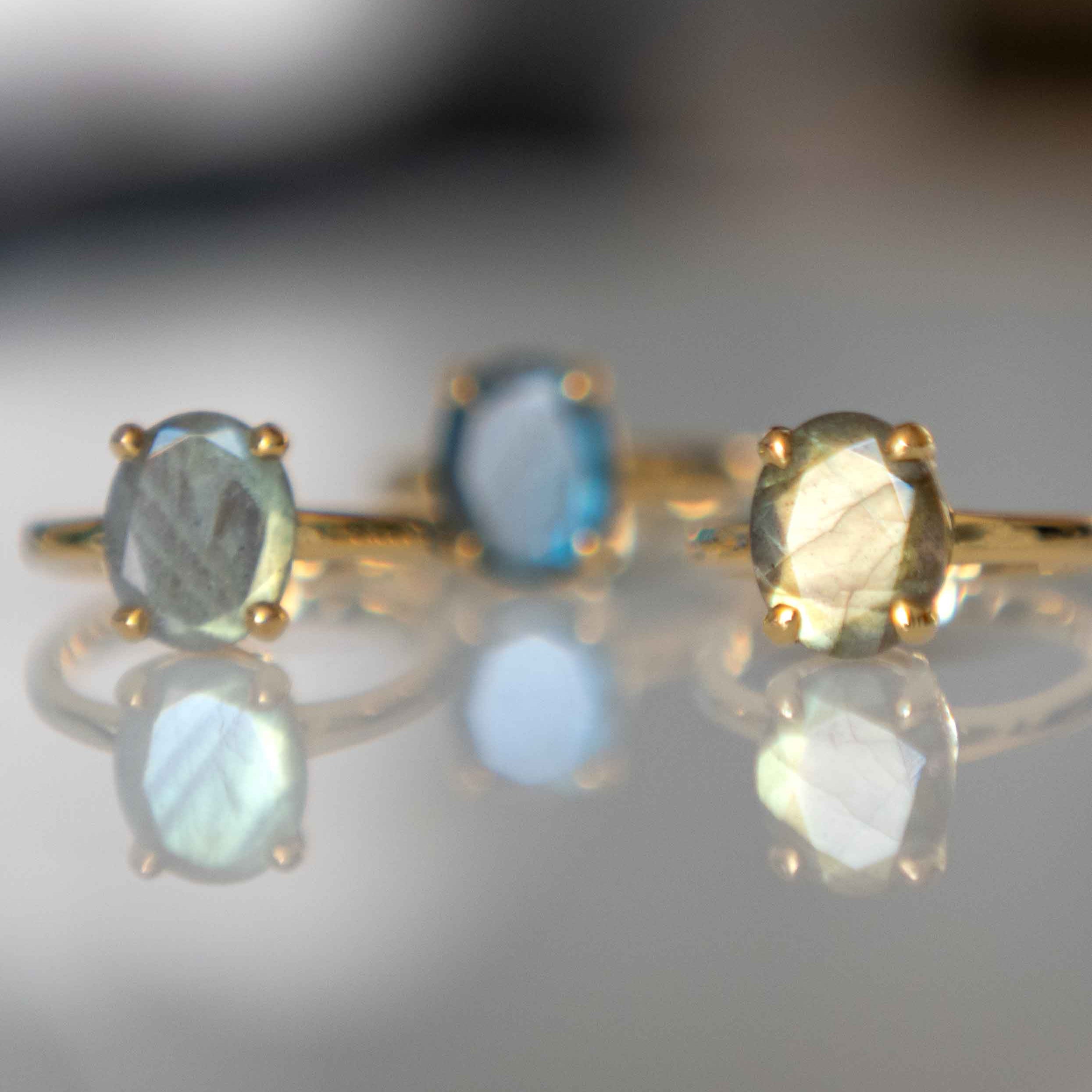 labradorite gold rings large statement handmade