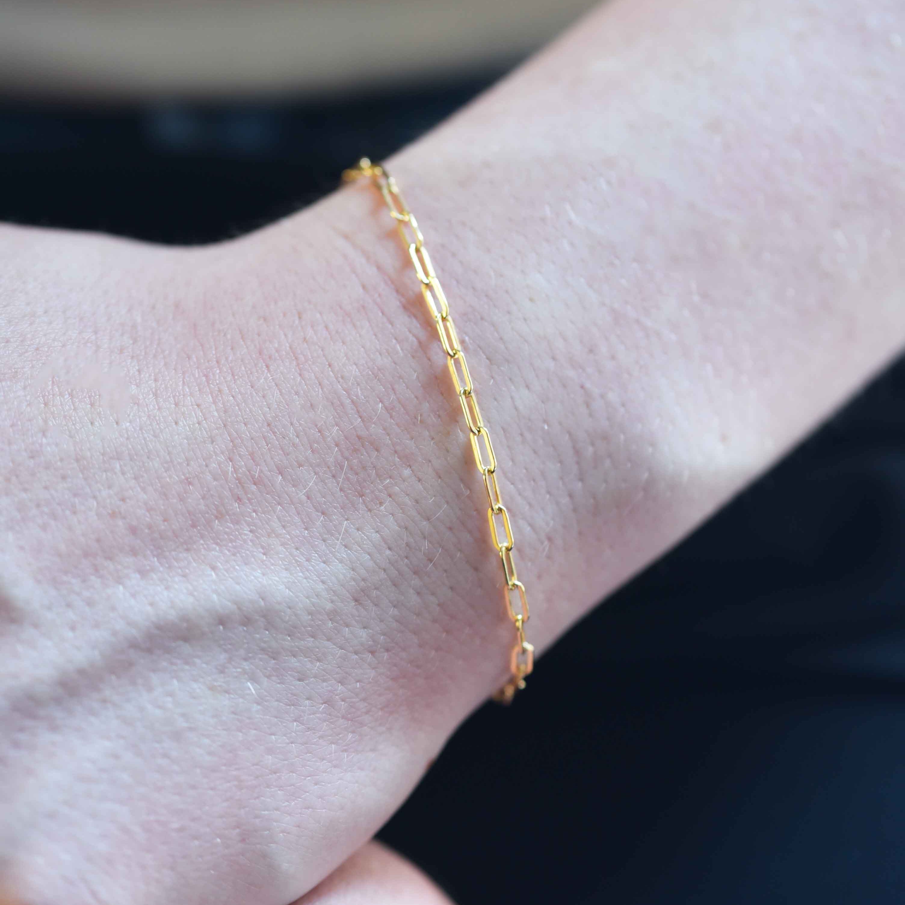 minimal gold stacking bracelet, rectangle link layering stacking minimalist