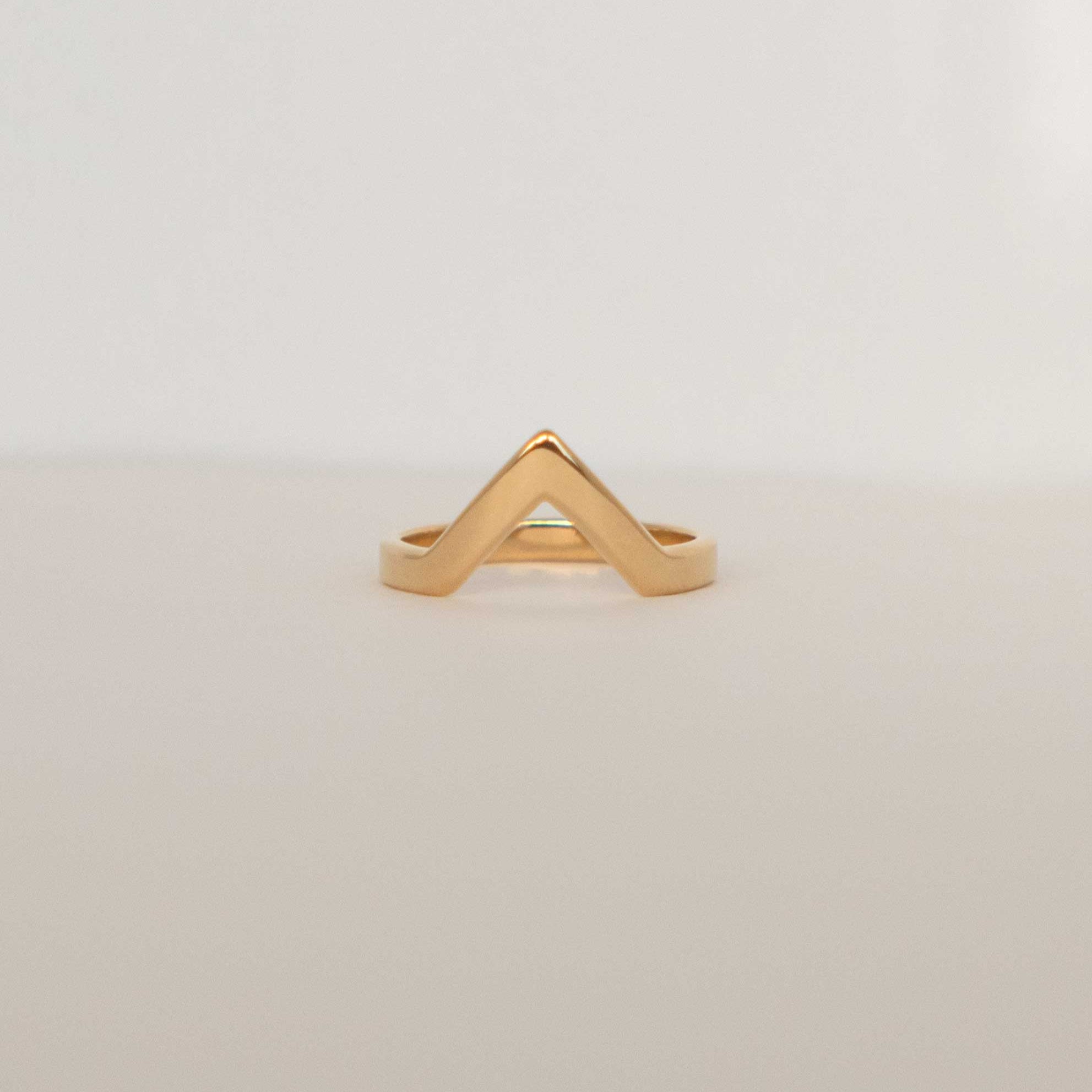 Peak Stacking Ring Gold Vermeil, Chevron Ring, Mountain Ring, wedding band