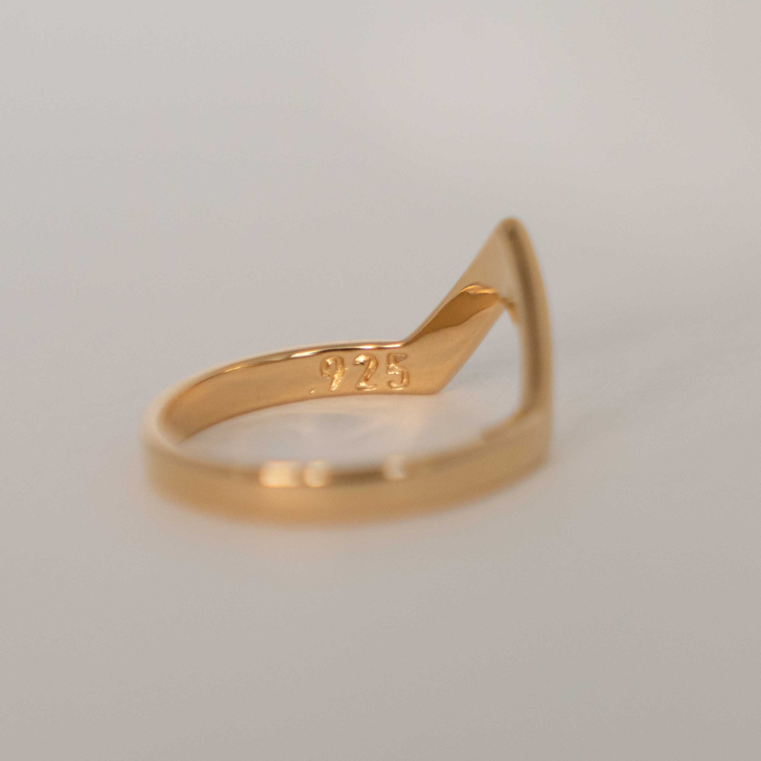 Peak Stacking Ring Gold Vermeil, Chevron Ring, Mountain Ring, wedding band