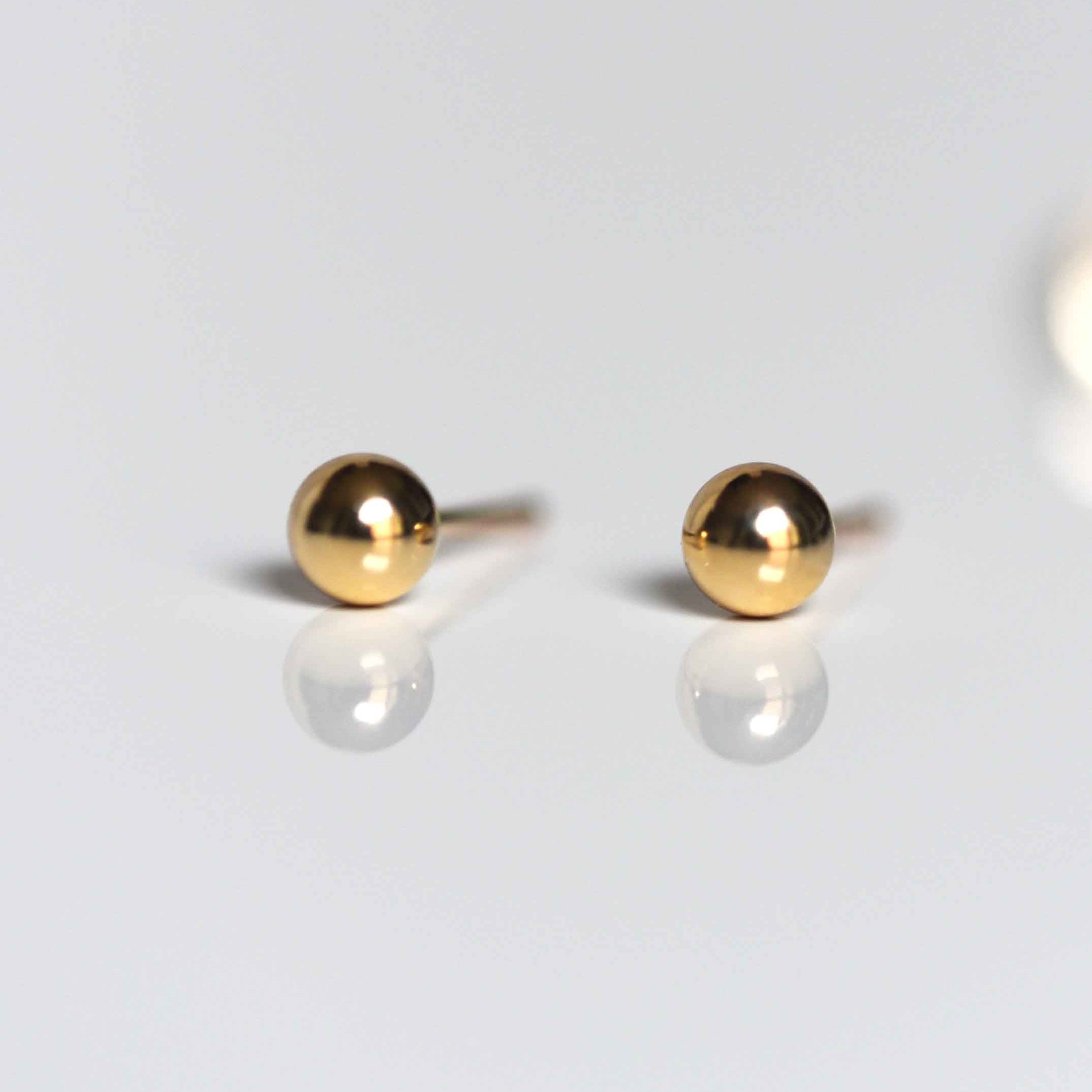 simple gold studs, small earrings hypoallergenic gold filled