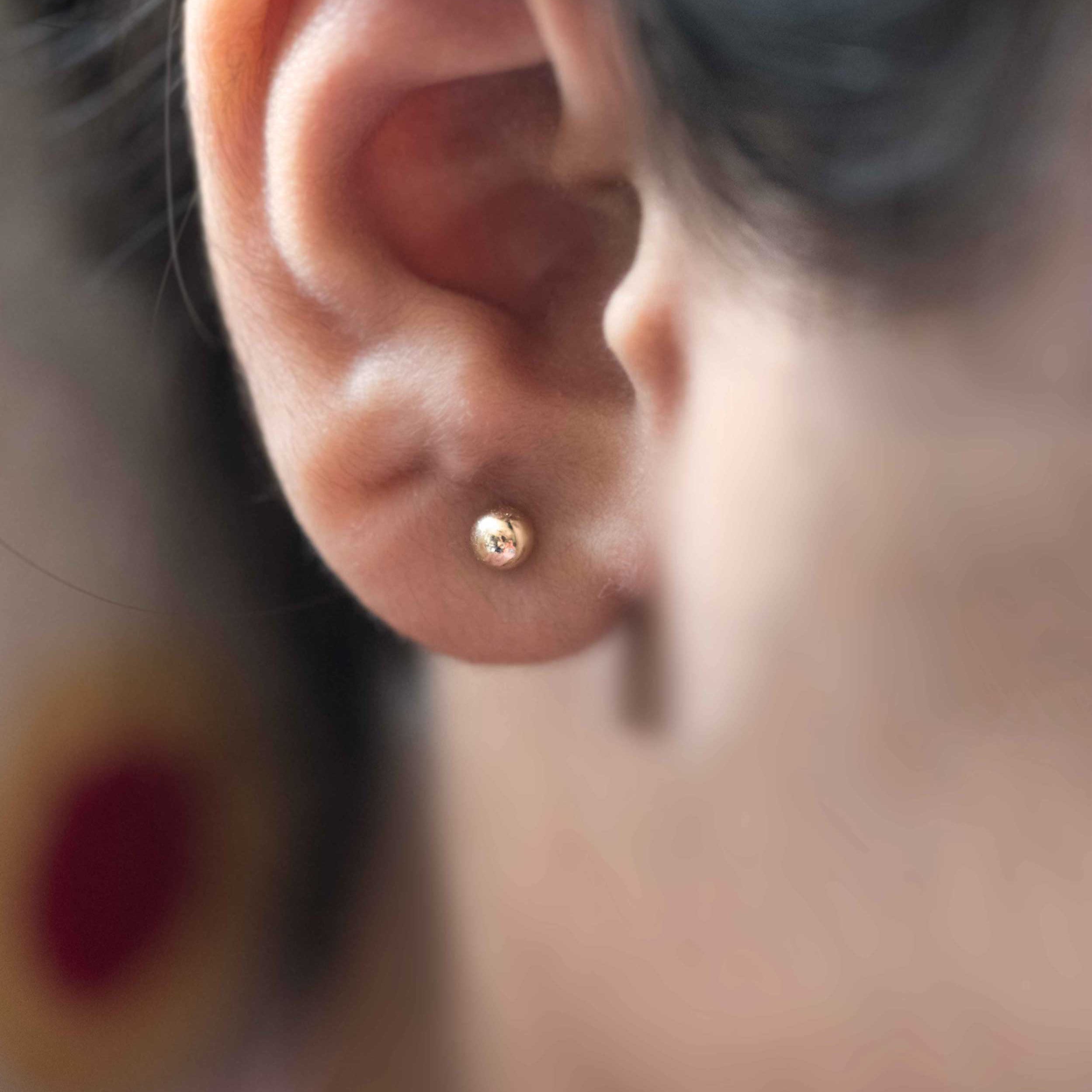 simple gold studs, small earrings hypoallergenic gold filled