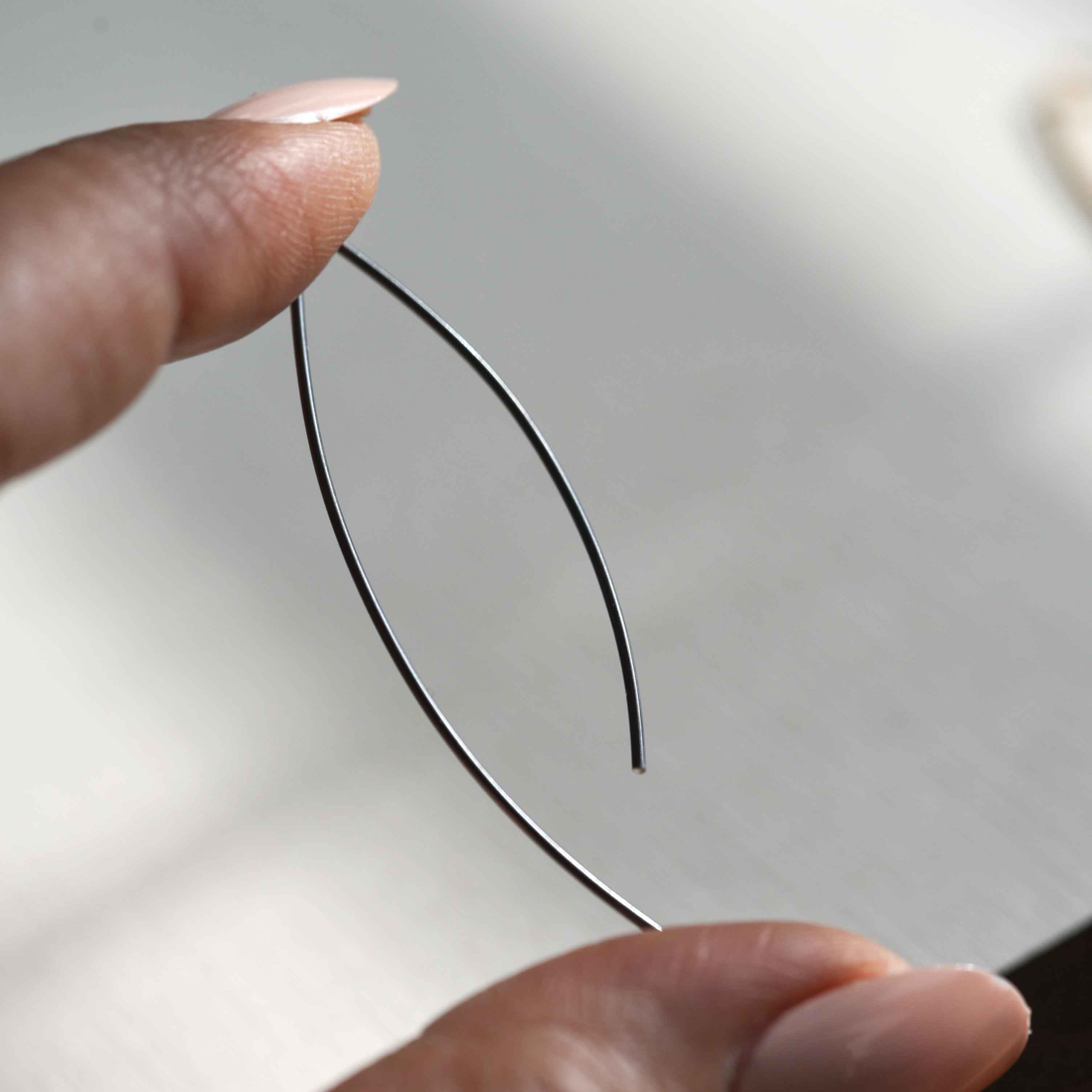 Arc Threader Earrings Minimal Simple Gold Hoops gifts for women girls best friend