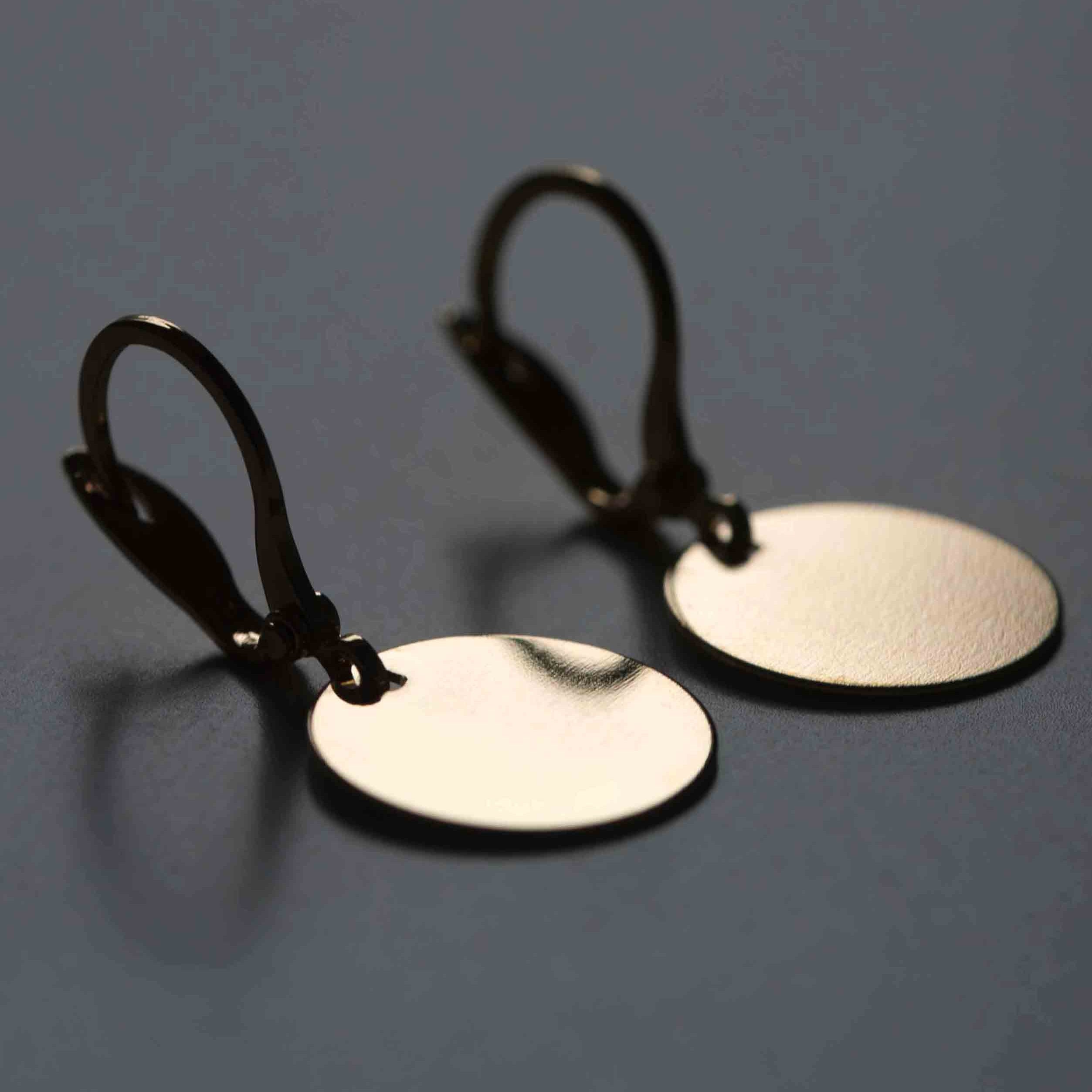 gold disc earrings medium, simple gold earrings