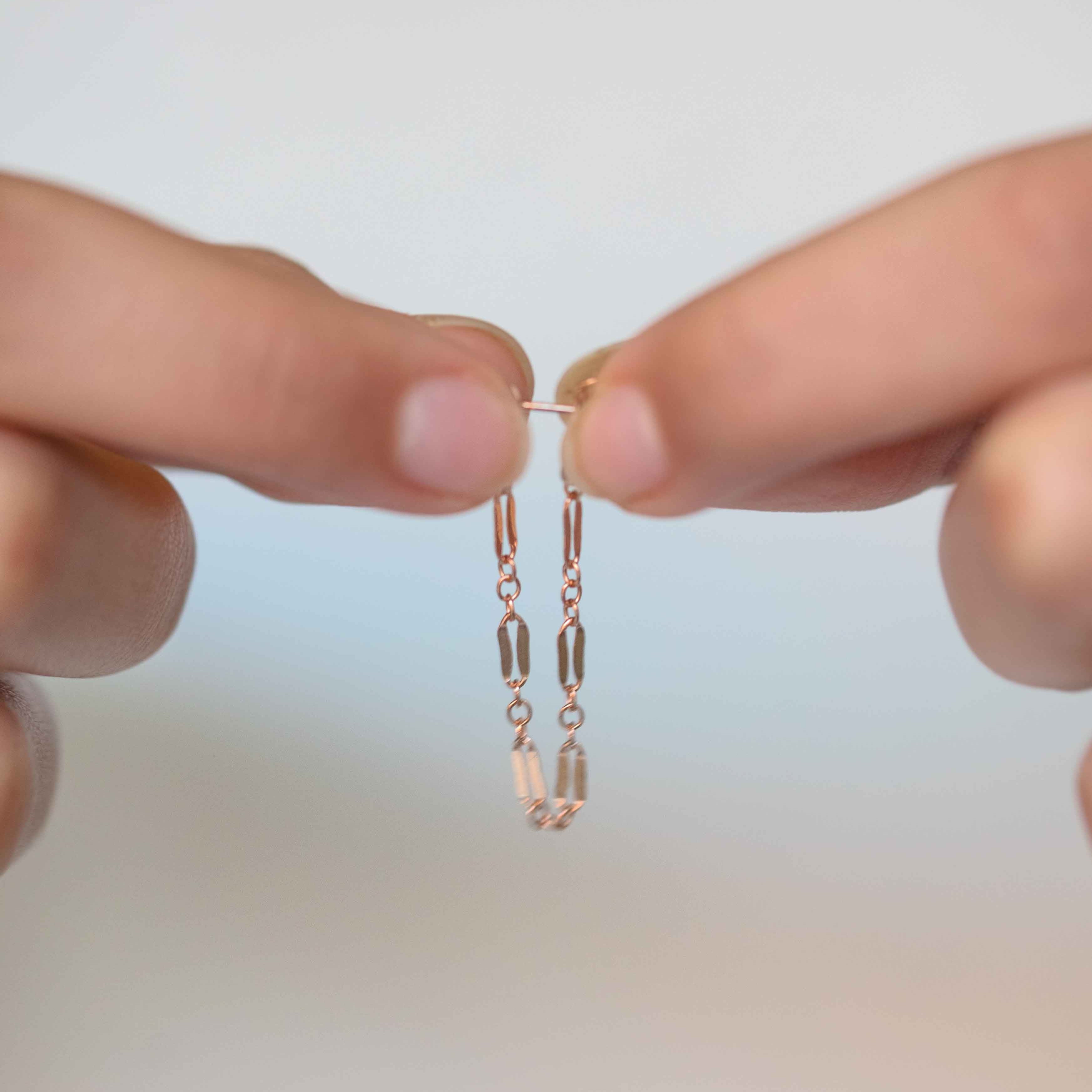 continuous attached chain earrings hypoallergenic