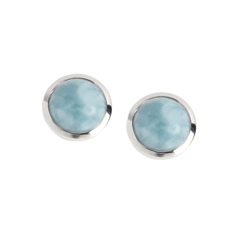 Natural Larimar Earrings in Sterling Silver, birthday gift, graduation gift