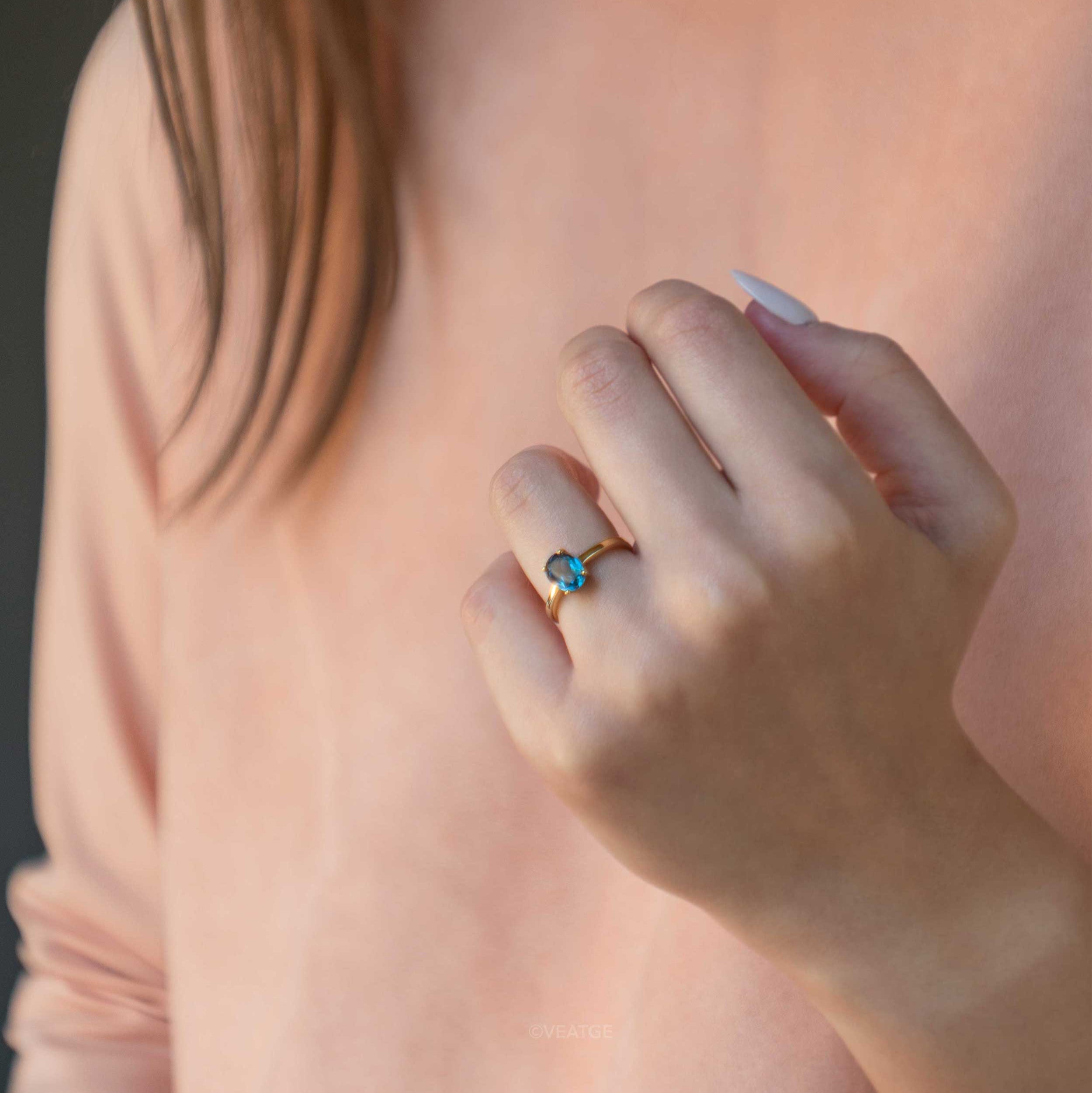 london blue topaz gold ring proposal promise engagement wedding replacement alternative band ring real gemstone december birthstone birthdays best gifts for women
