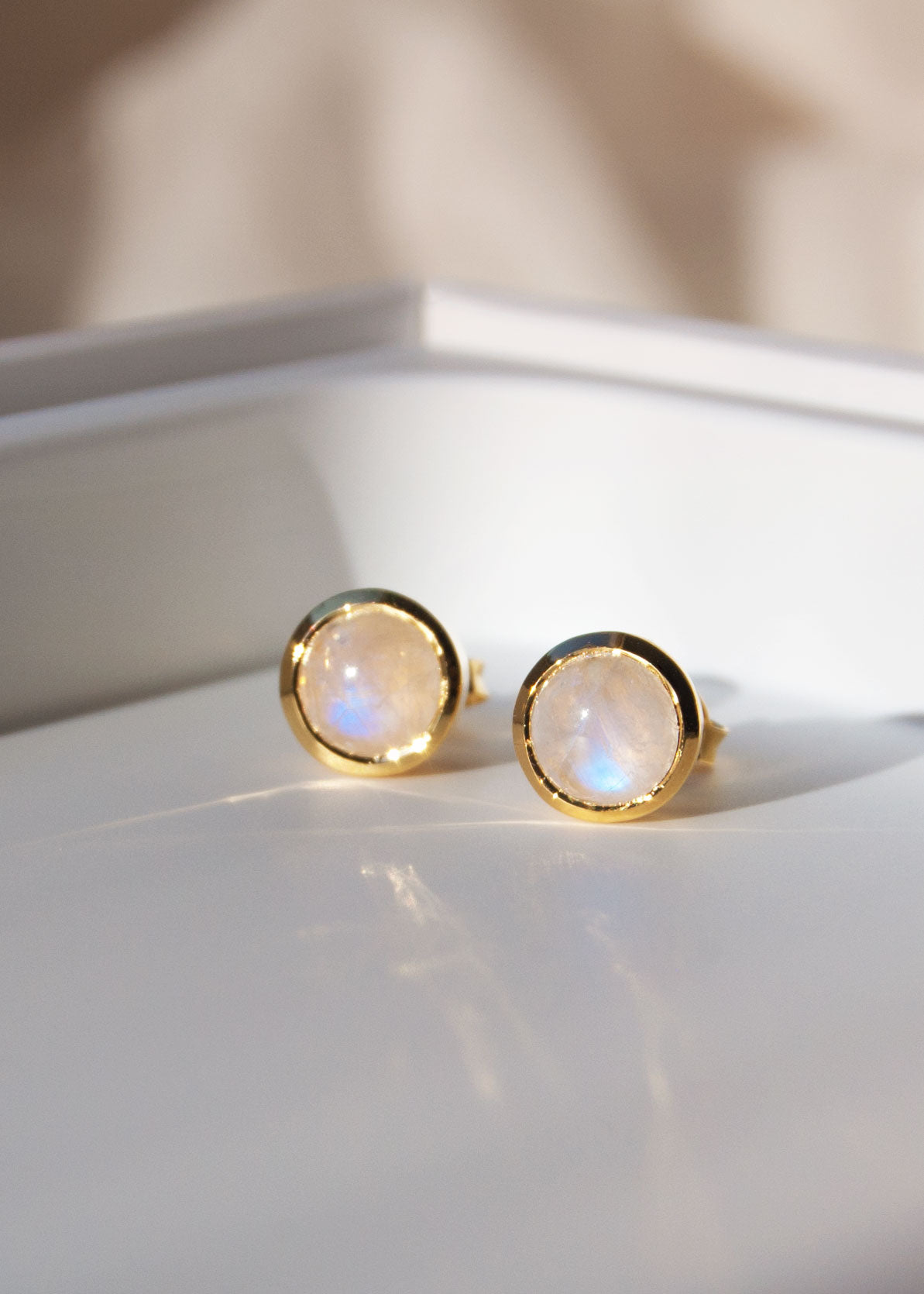 Moonstone Studs in 18k Gold Vermeil Christmas gifts for her