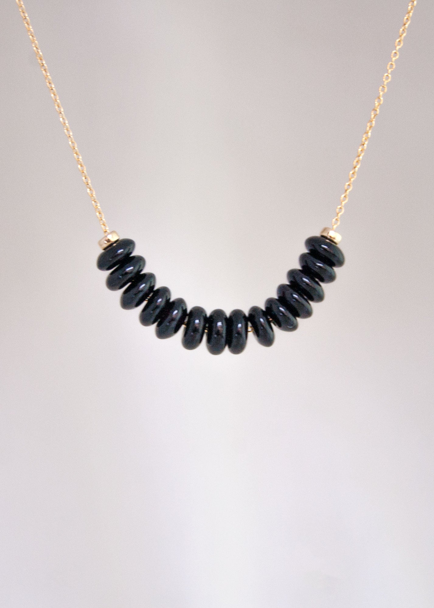 Black Onyx Floating Necklace