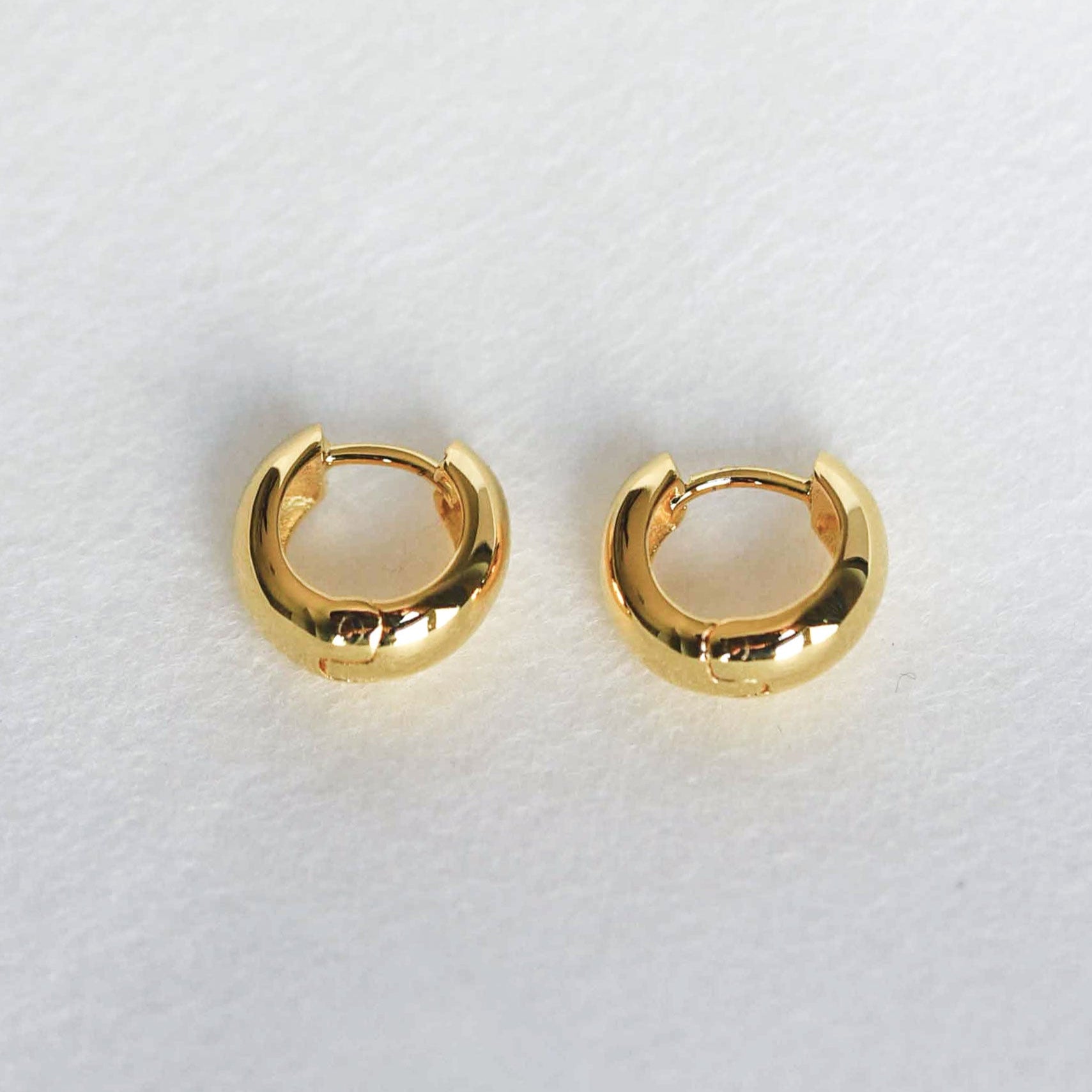 dome hoop earrings delicate gold chunky small huggies