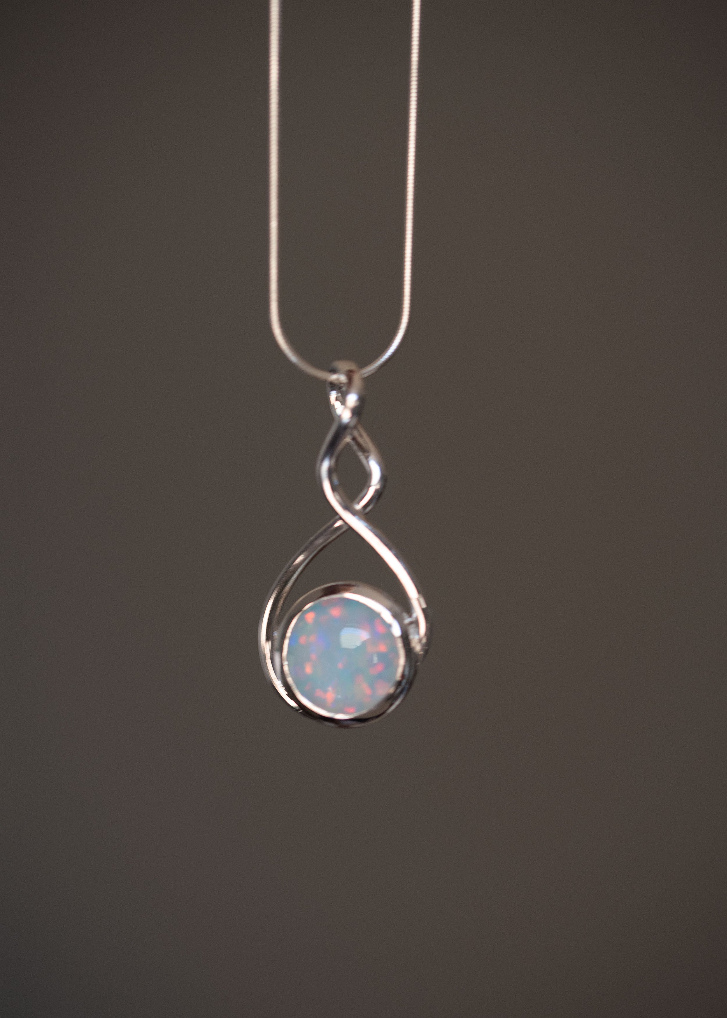 Unique Opal Necklace in sterling silver Best Gifts for Mom Wife Gifts