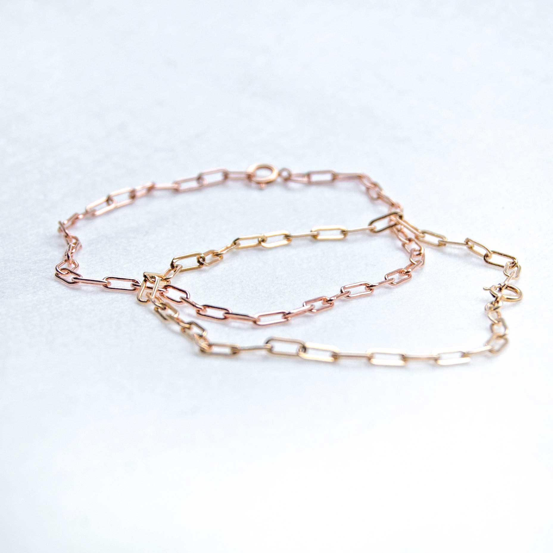 paperclip chain minimal bracelet gold silver rose gold
