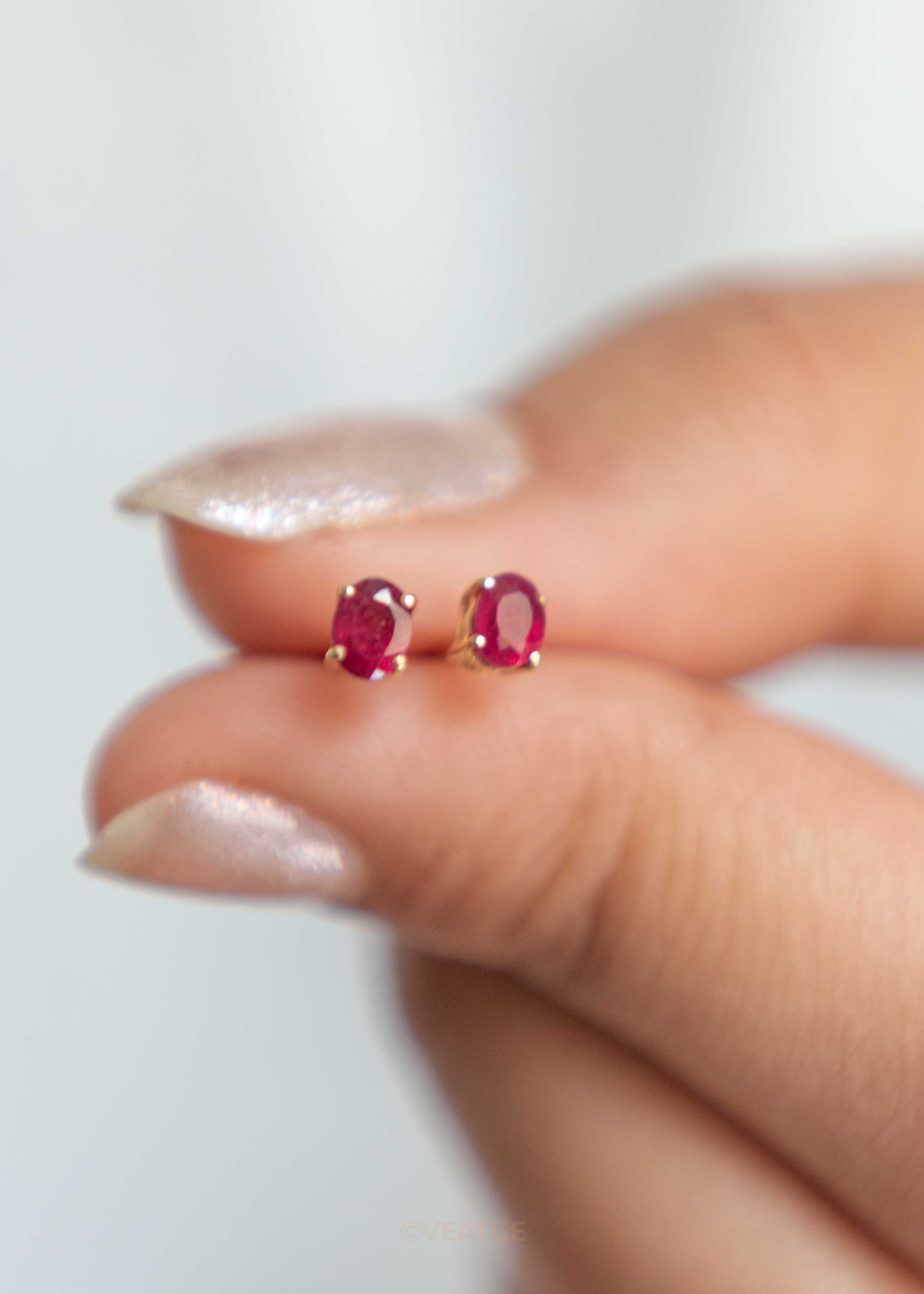 ruby dainty tiny gold studs for girls teens gifts